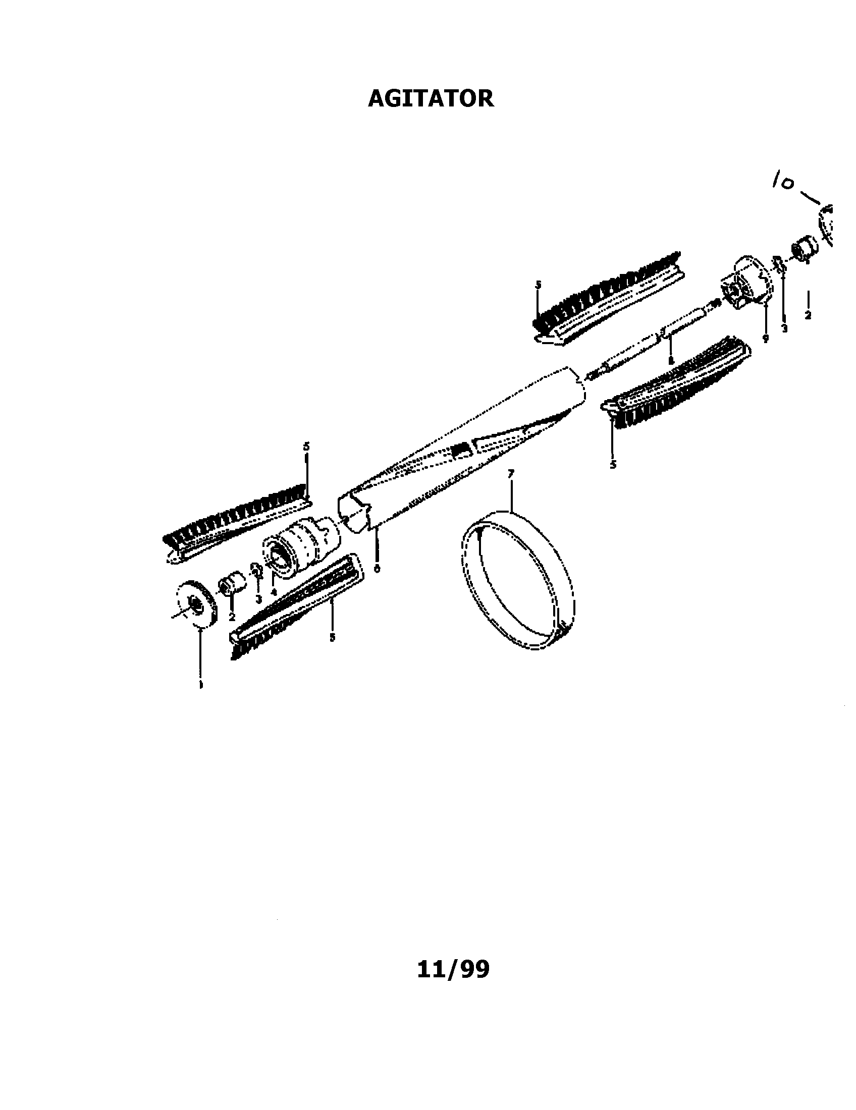Hoover U3721930 agitator diagram