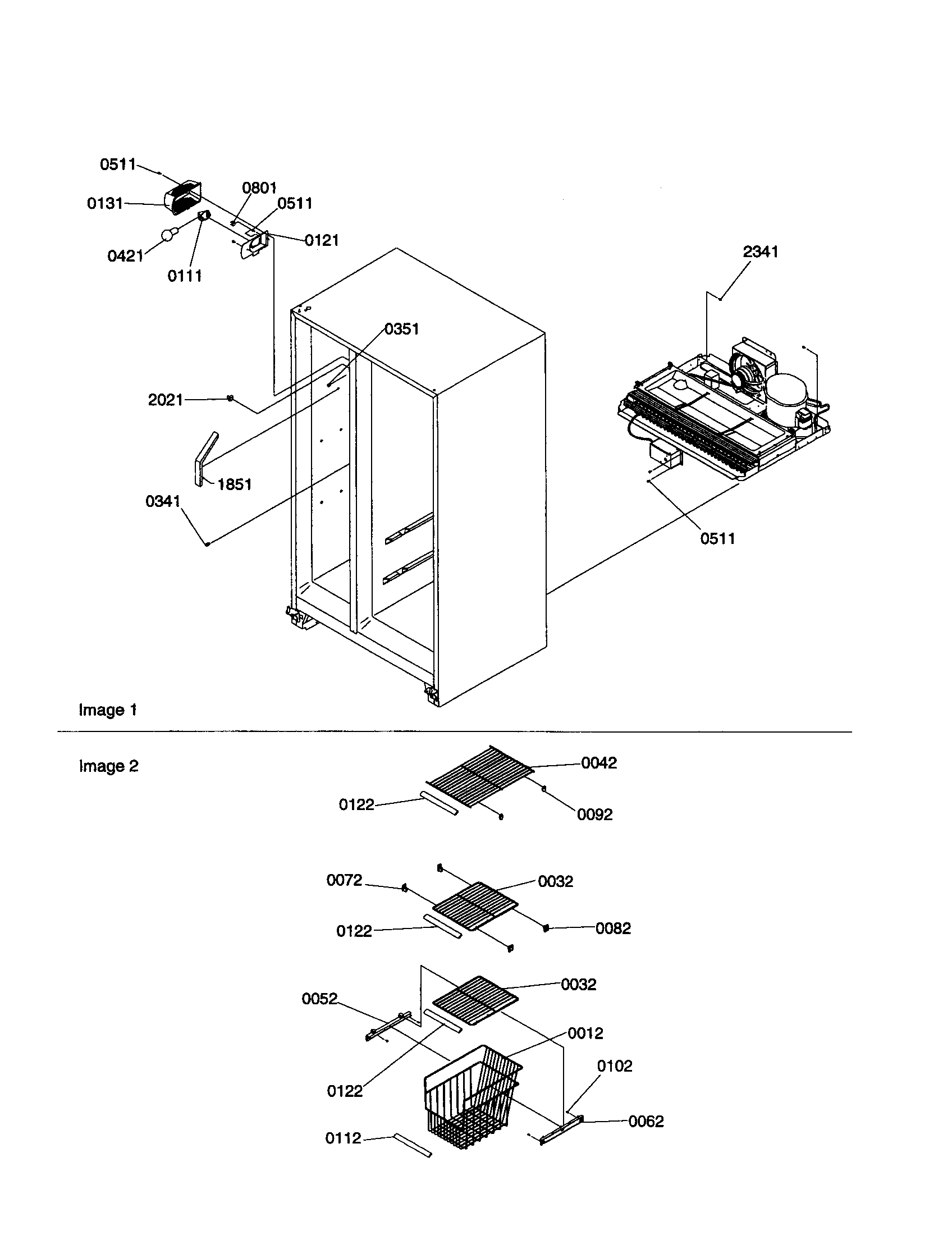 Kenmore 59650399990 freezer shelves and lights diagram