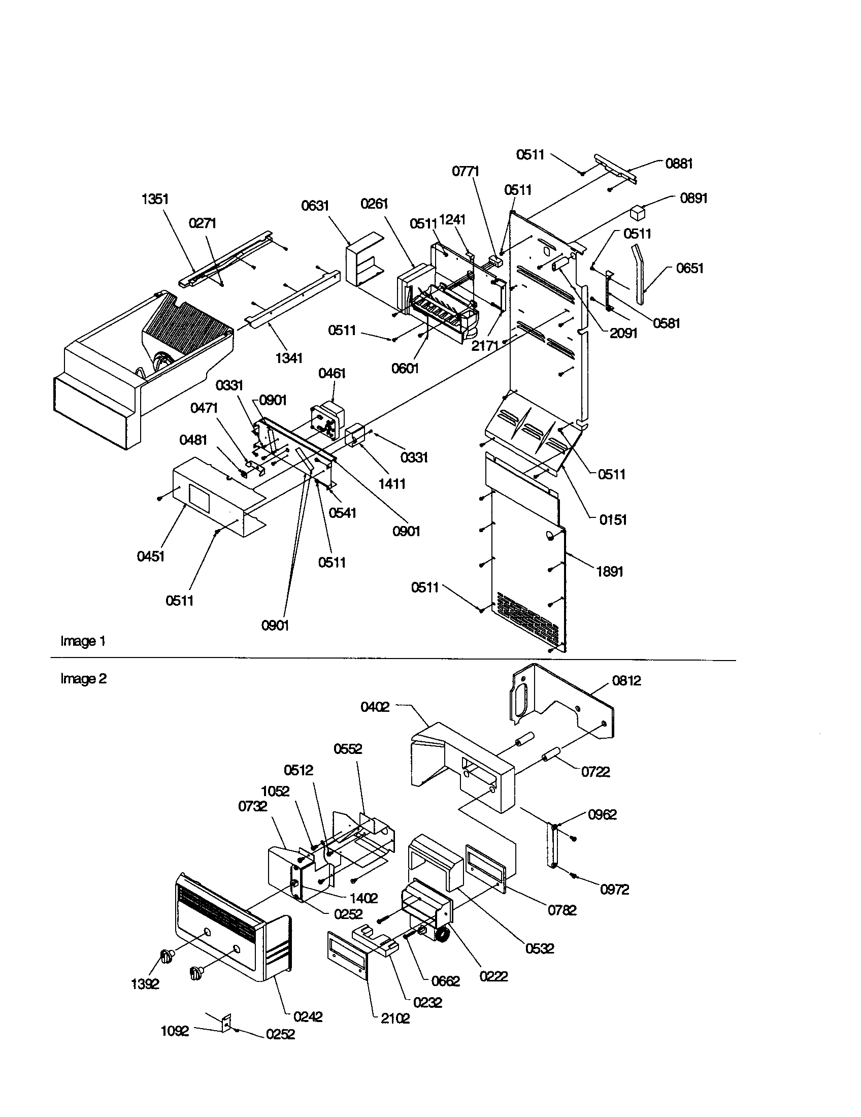 Kenmore 59650399990 ice maker, control assembly diagram