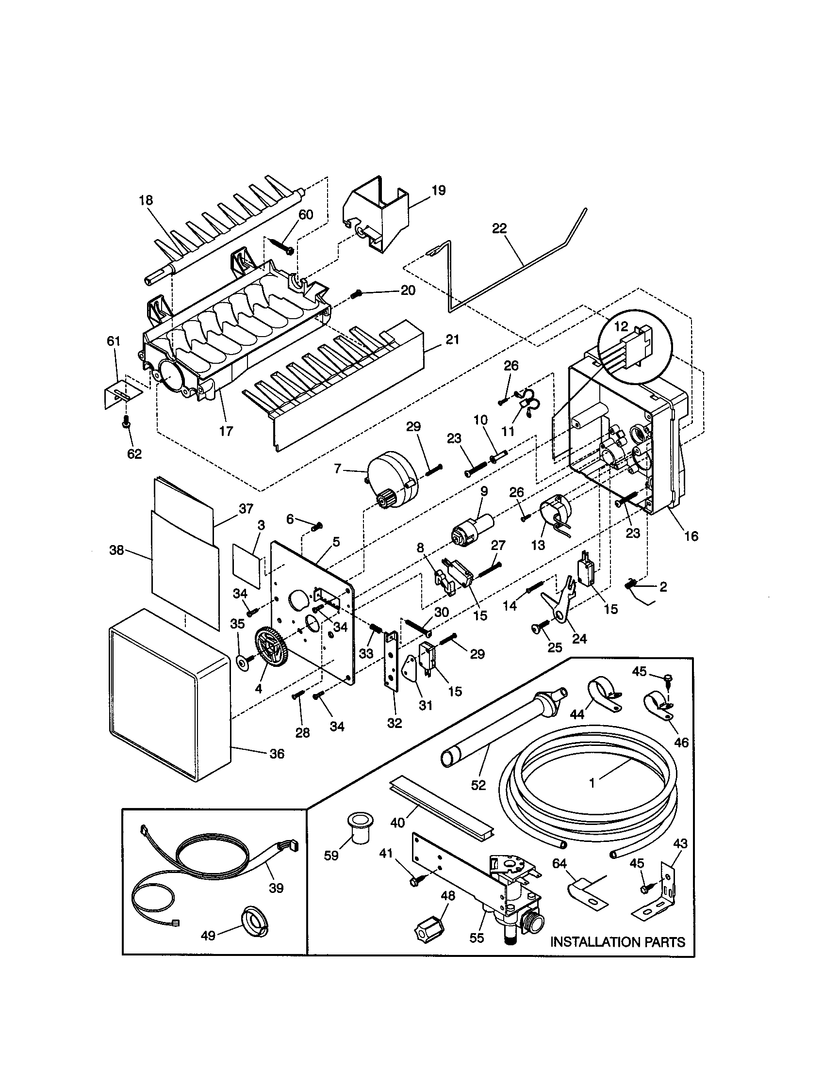 Kenmore 25338677995 ice maker diagram
