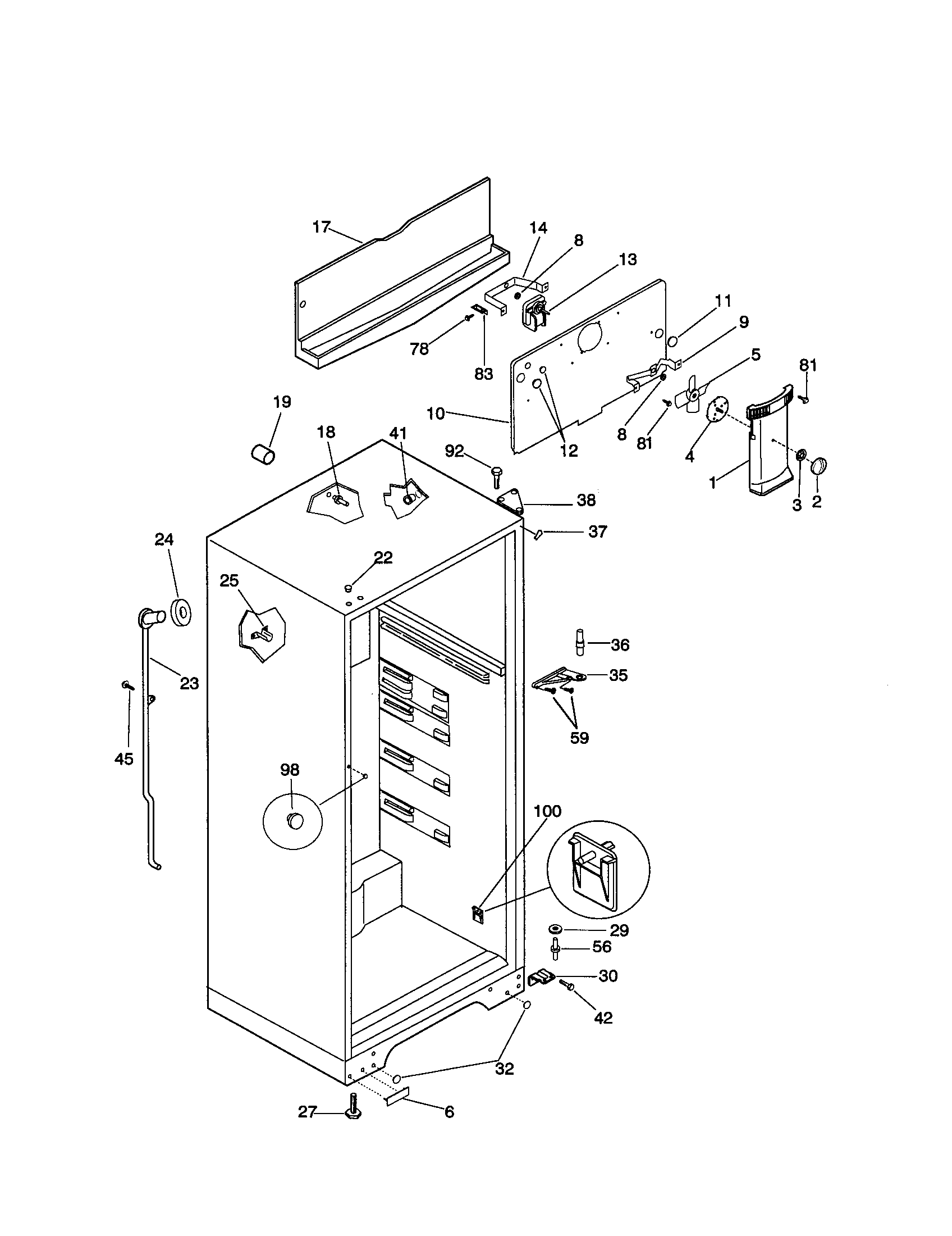 Kenmore 25336601895 cabinet diagram