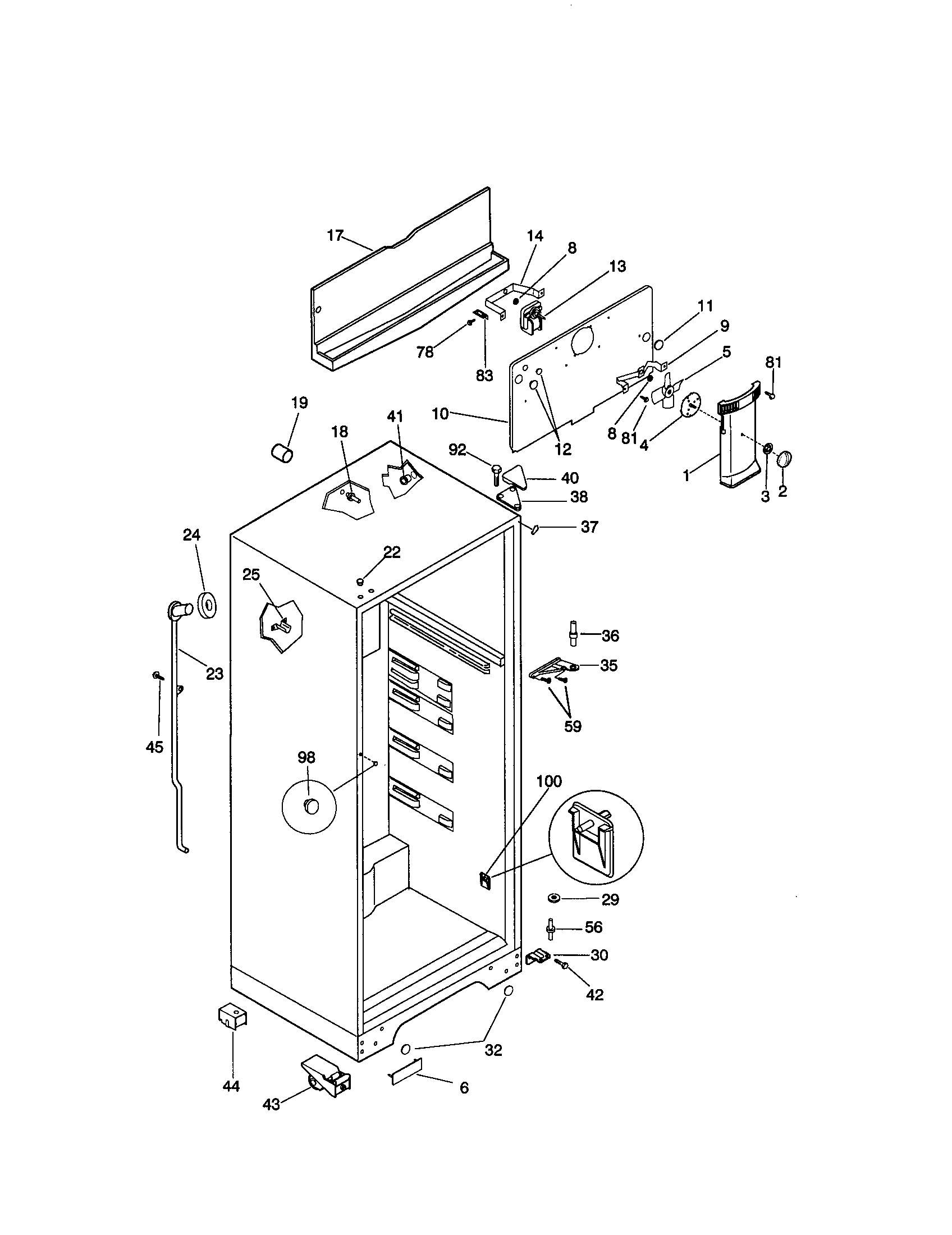 Kenmore 25336611895 cabinet diagram