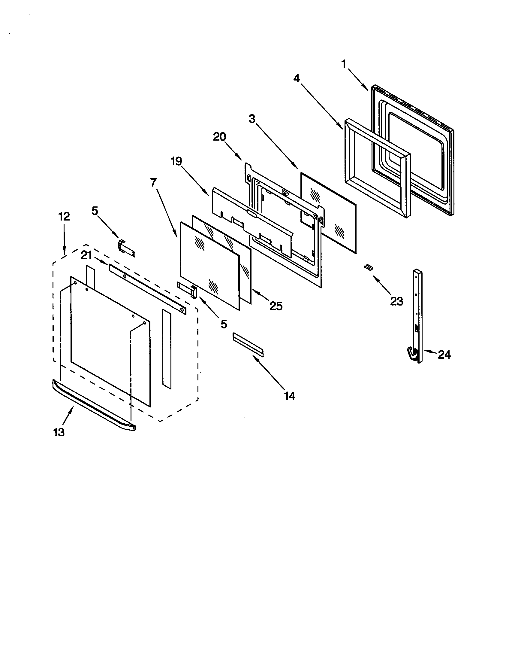 Whirlpool GBD277PDS2 oven door diagram