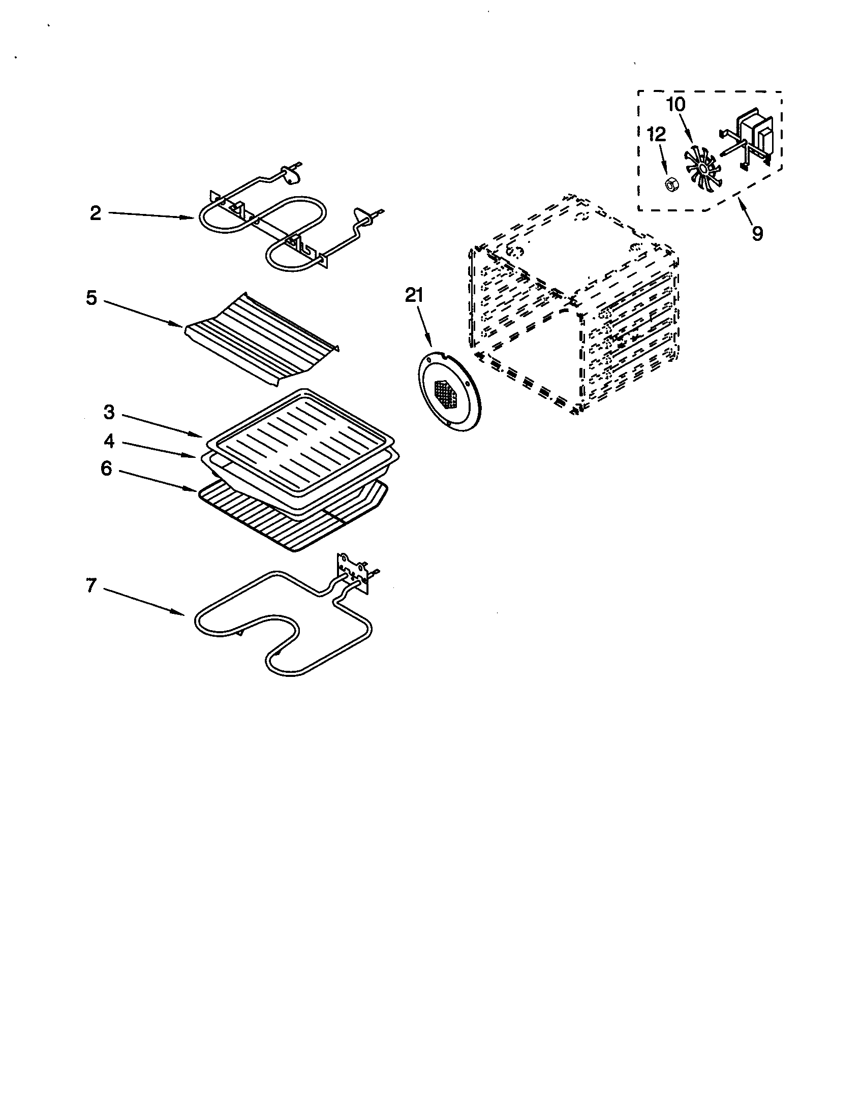 Whirlpool GBD277PDS2 internal oven diagram