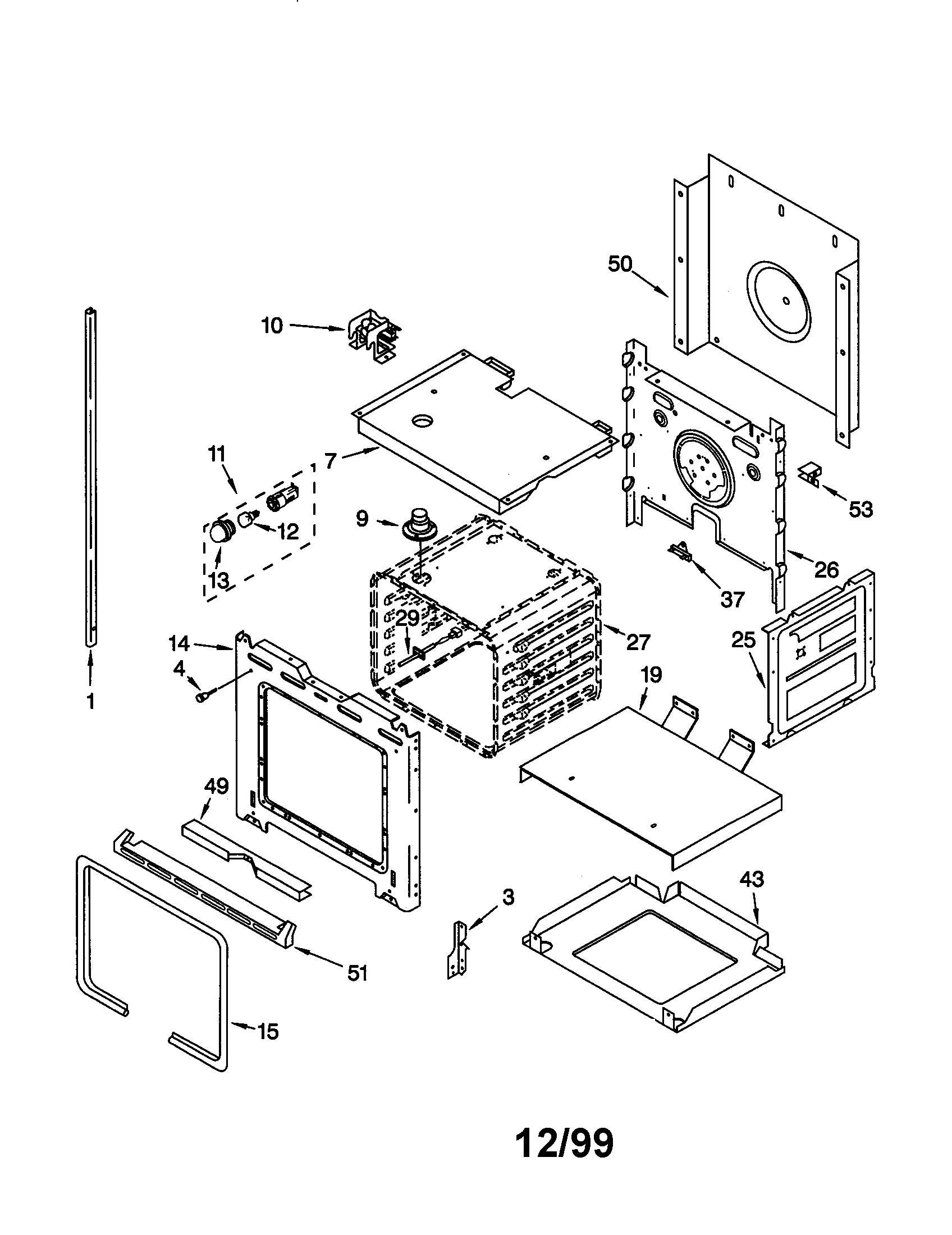 Whirlpool RBD275PDB7 lower oven diagram