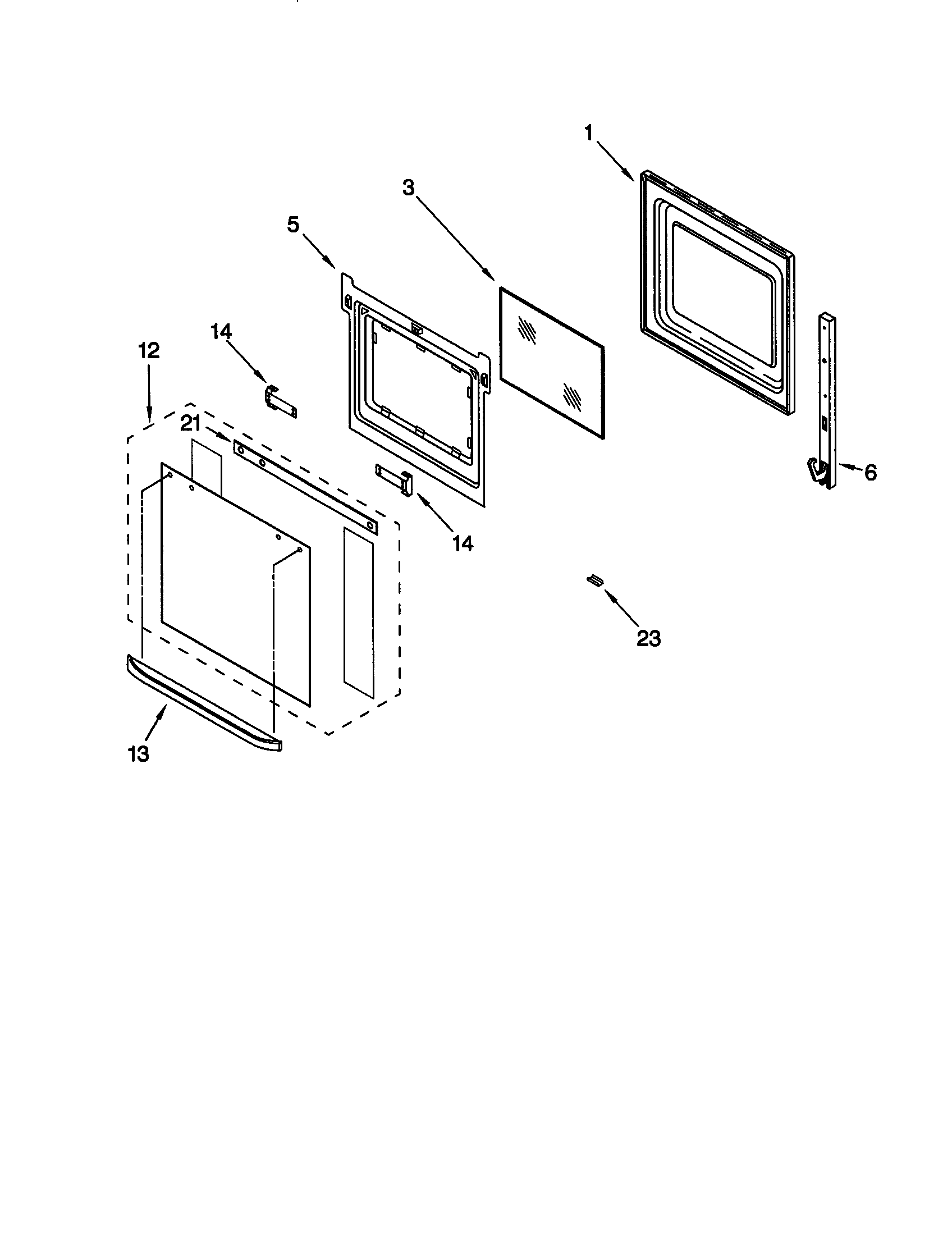Whirlpool RBD275PDB7 lower oven door diagram