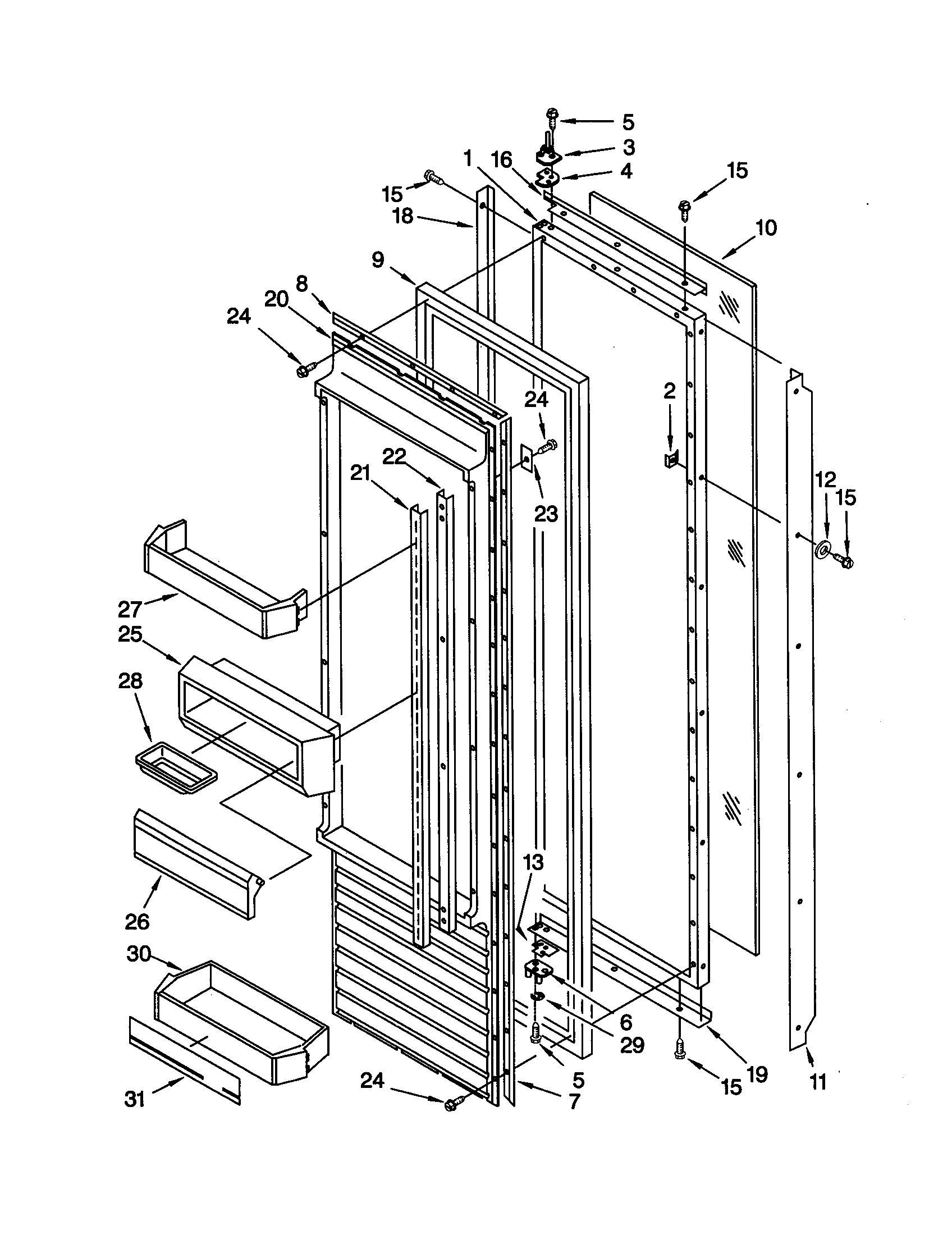 KitchenAid KSSP36QGT00 refrigerator door diagram