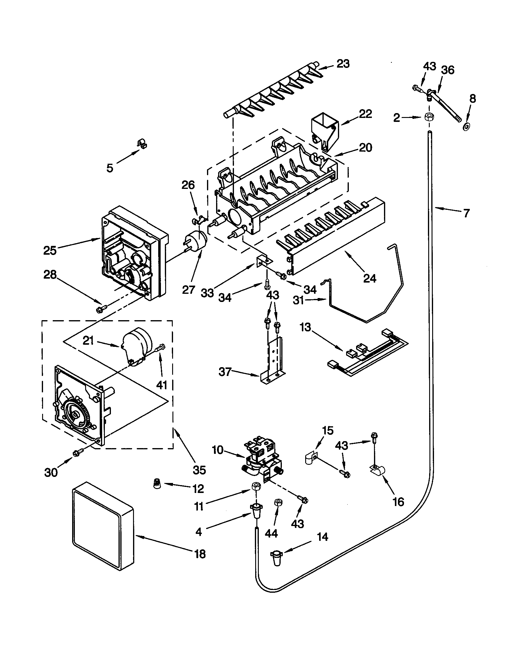 KitchenAid KSSP36QGT00 icemaker diagram