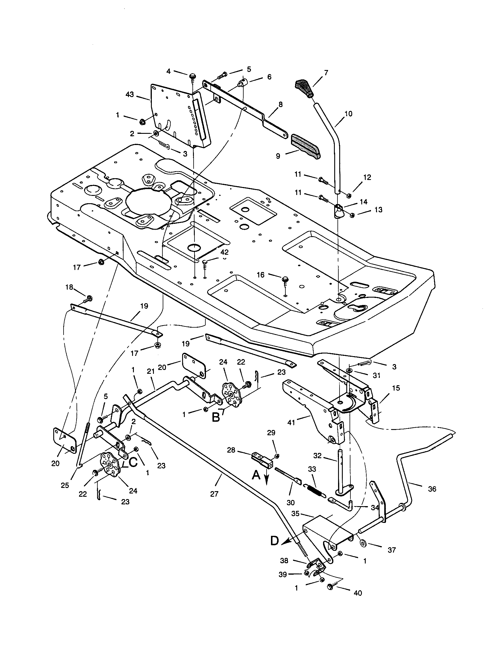 Craftsman C950-60901-0 mower housing suspension diagram