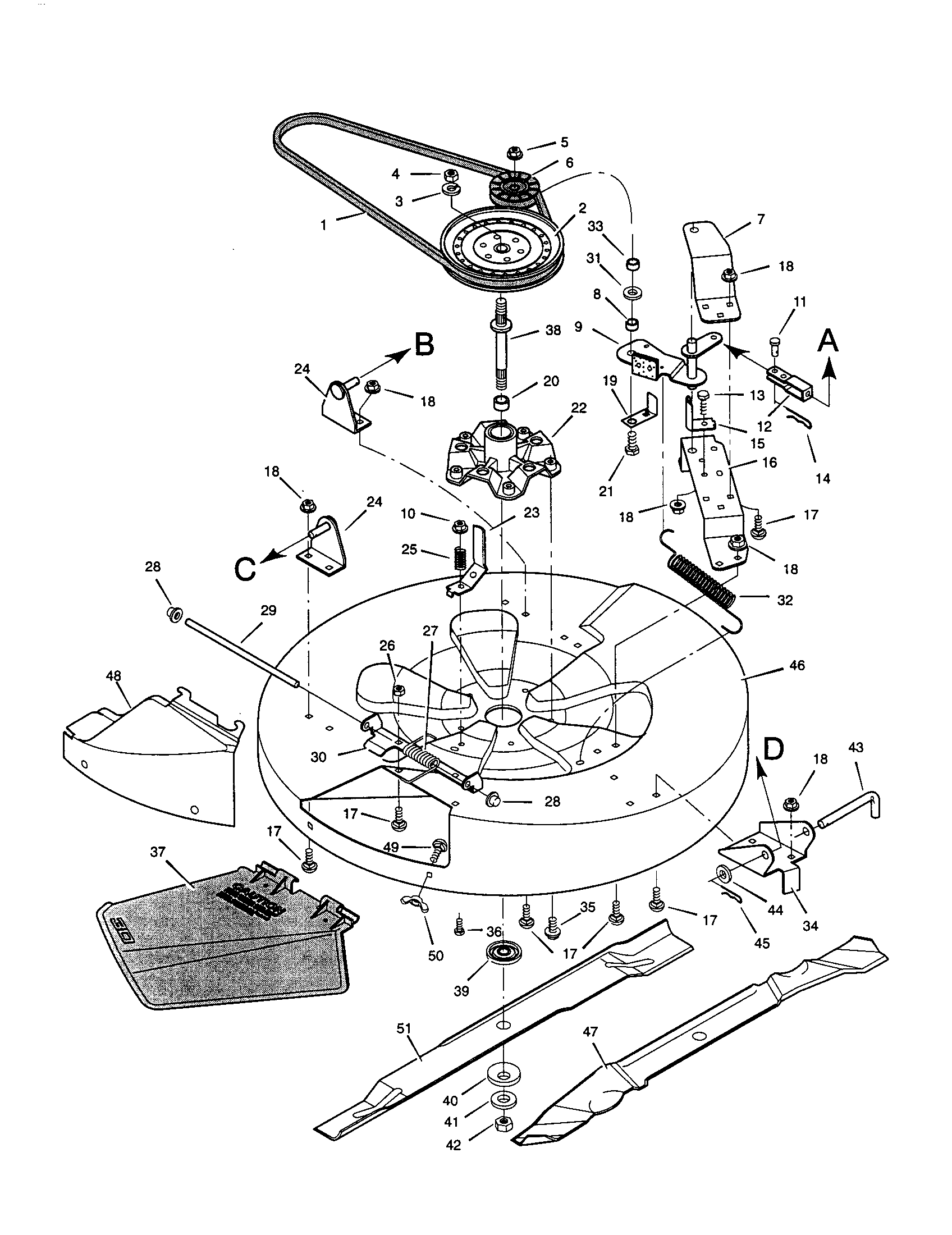 Craftsman C950-60901-0 mower housing diagram