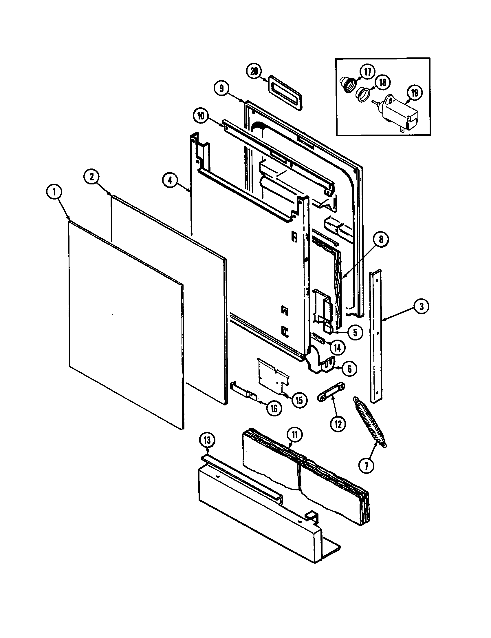 Maytag MCD4100AWE door diagram