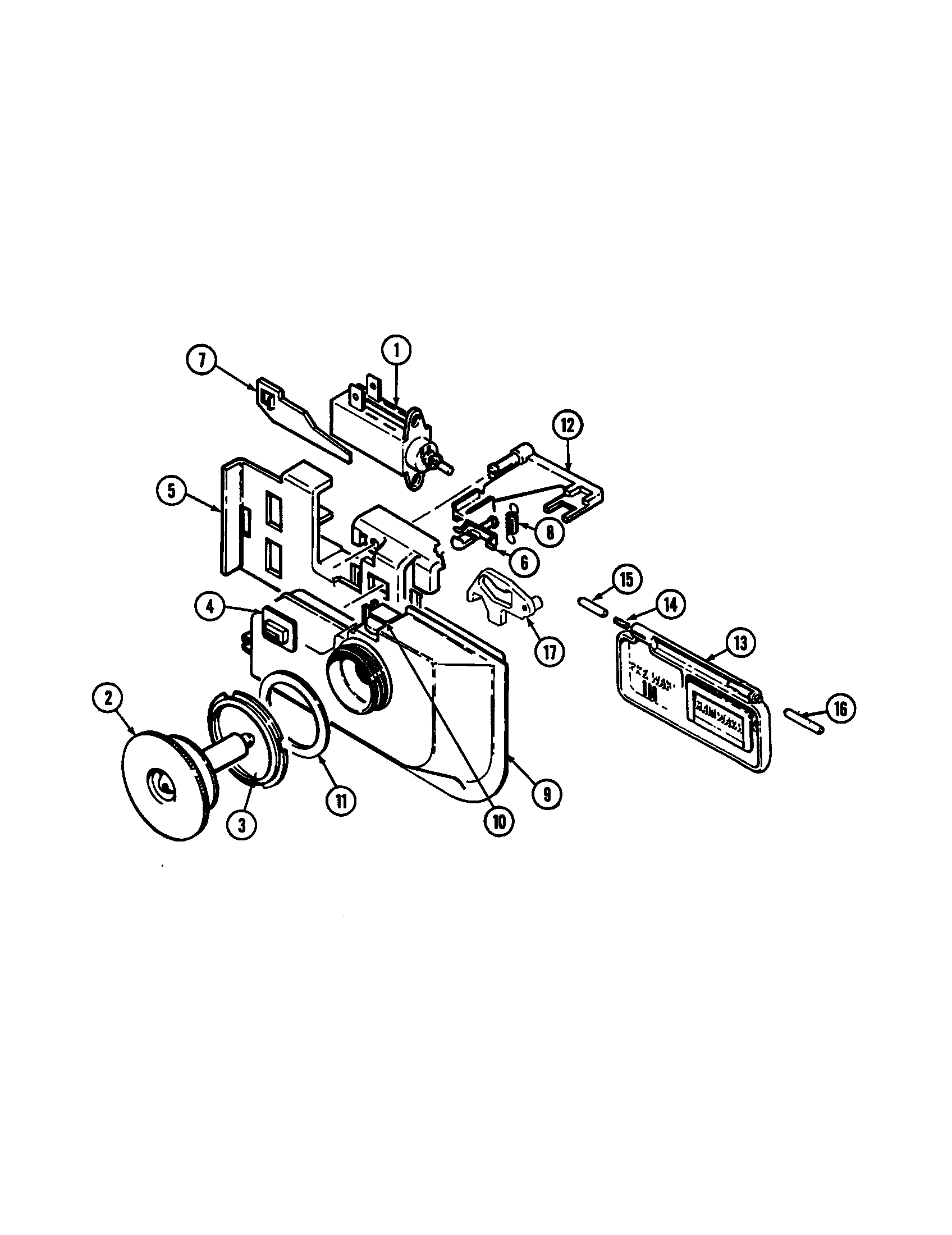 Maytag MCD4100AWE rinse aid and soap dispenser diagram