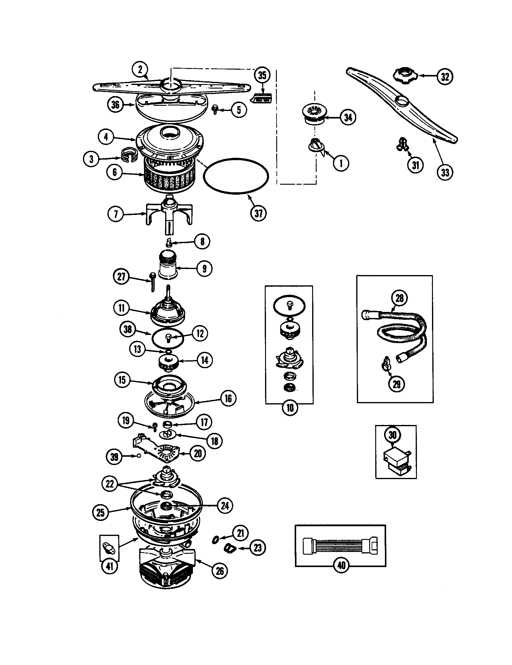 Maytag MCD4100AWE pump and motor diagram