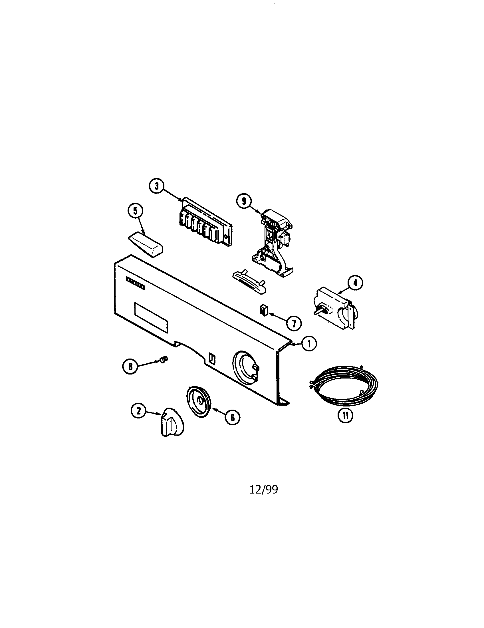 Jenn-Air JDB6510AWF control panel diagram