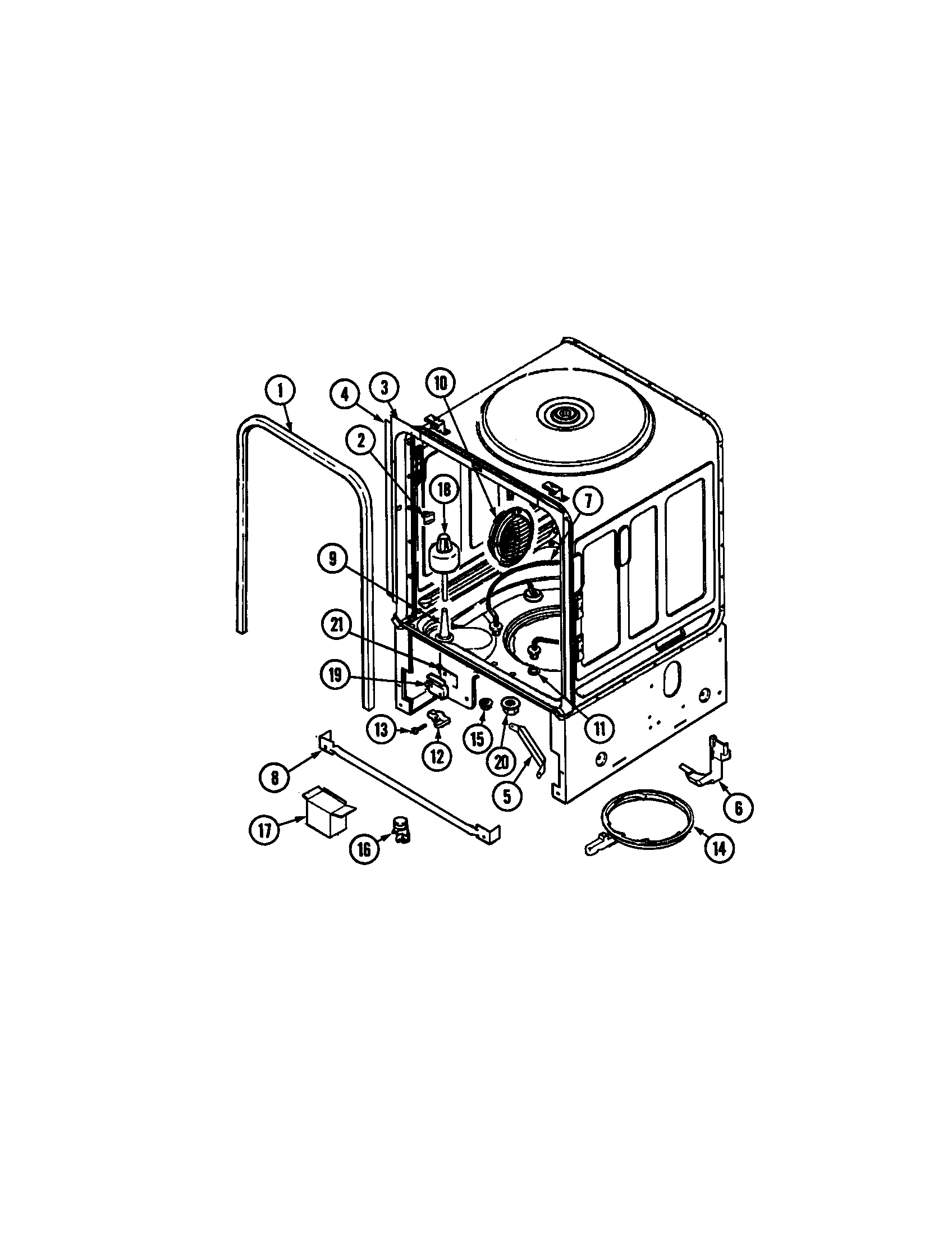 Jenn-Air JDB6510AWF inner tub diagram