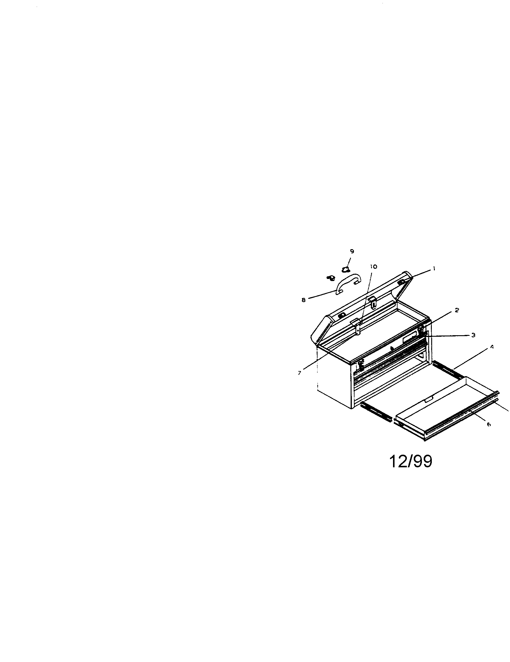 Craftsman 706653965 3 drawer portable chest diagram