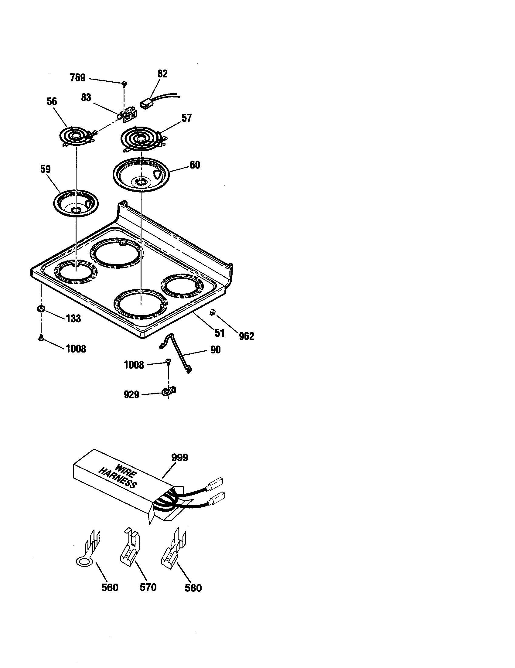 Kenmore 91192408991 maintop and wire harness diagram