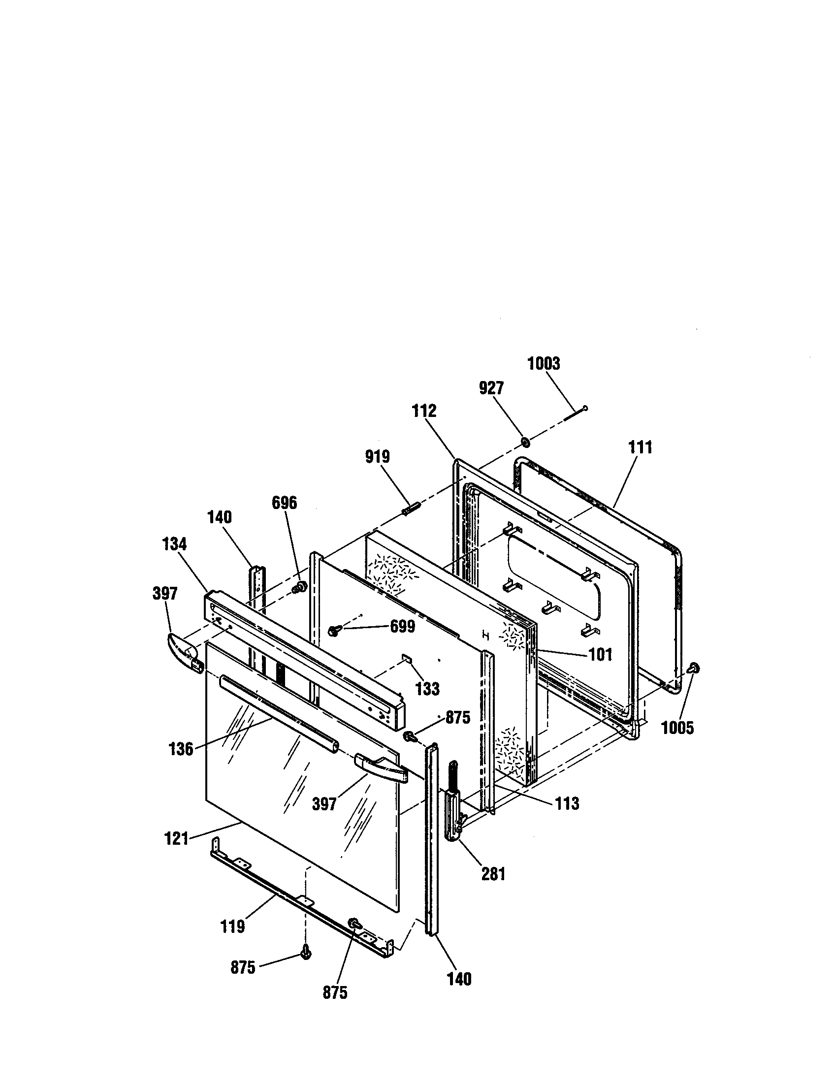 Kenmore 91192408991 door diagram