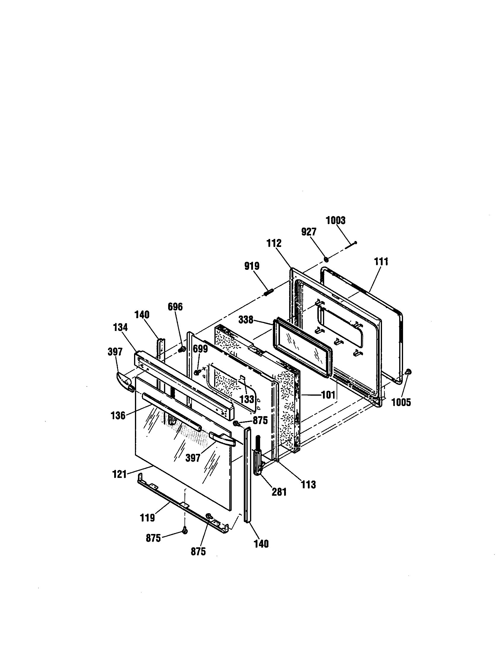 Kenmore 91193501991 door diagram