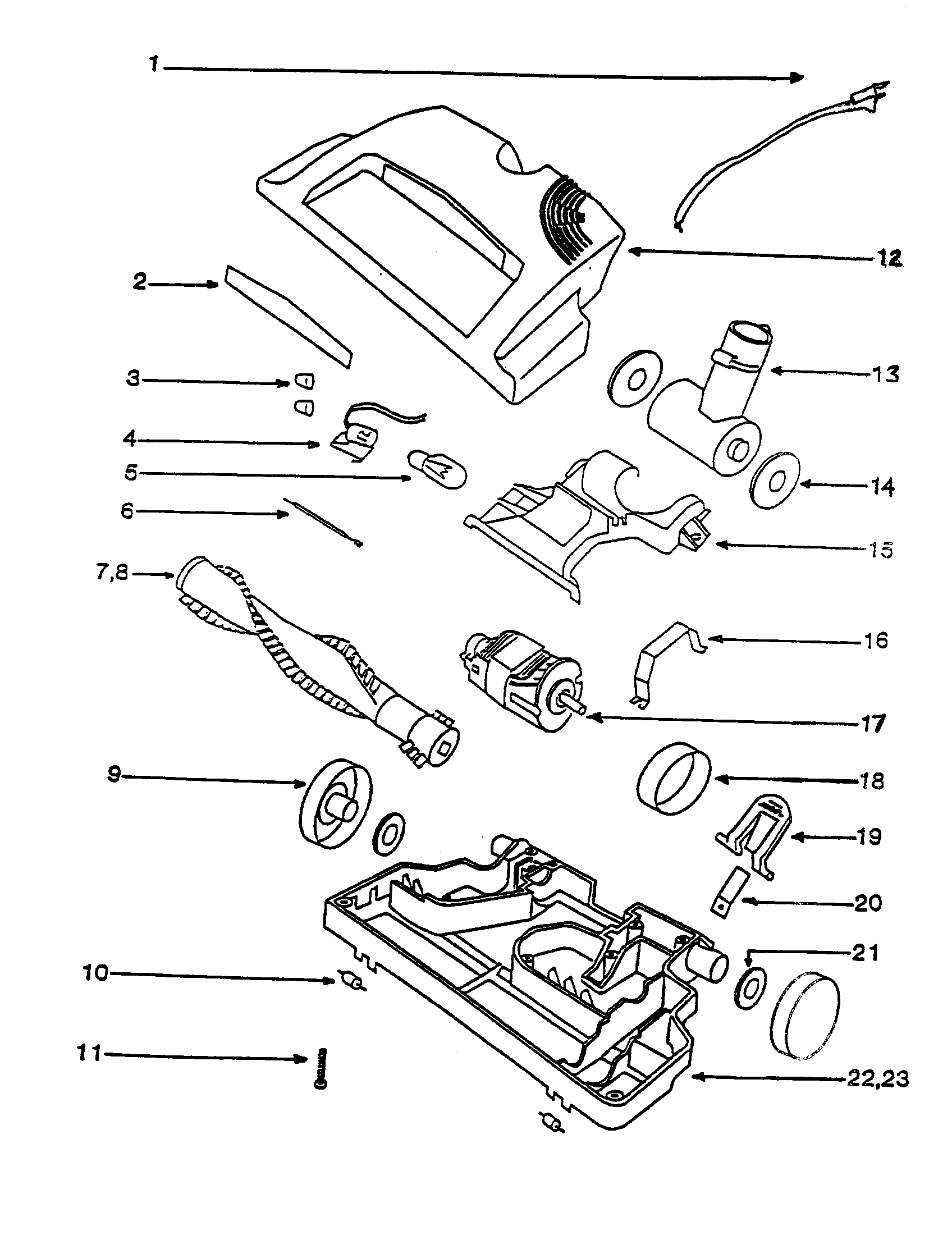 Eureka 6877B-1 powerhead assembly, complete diagram
