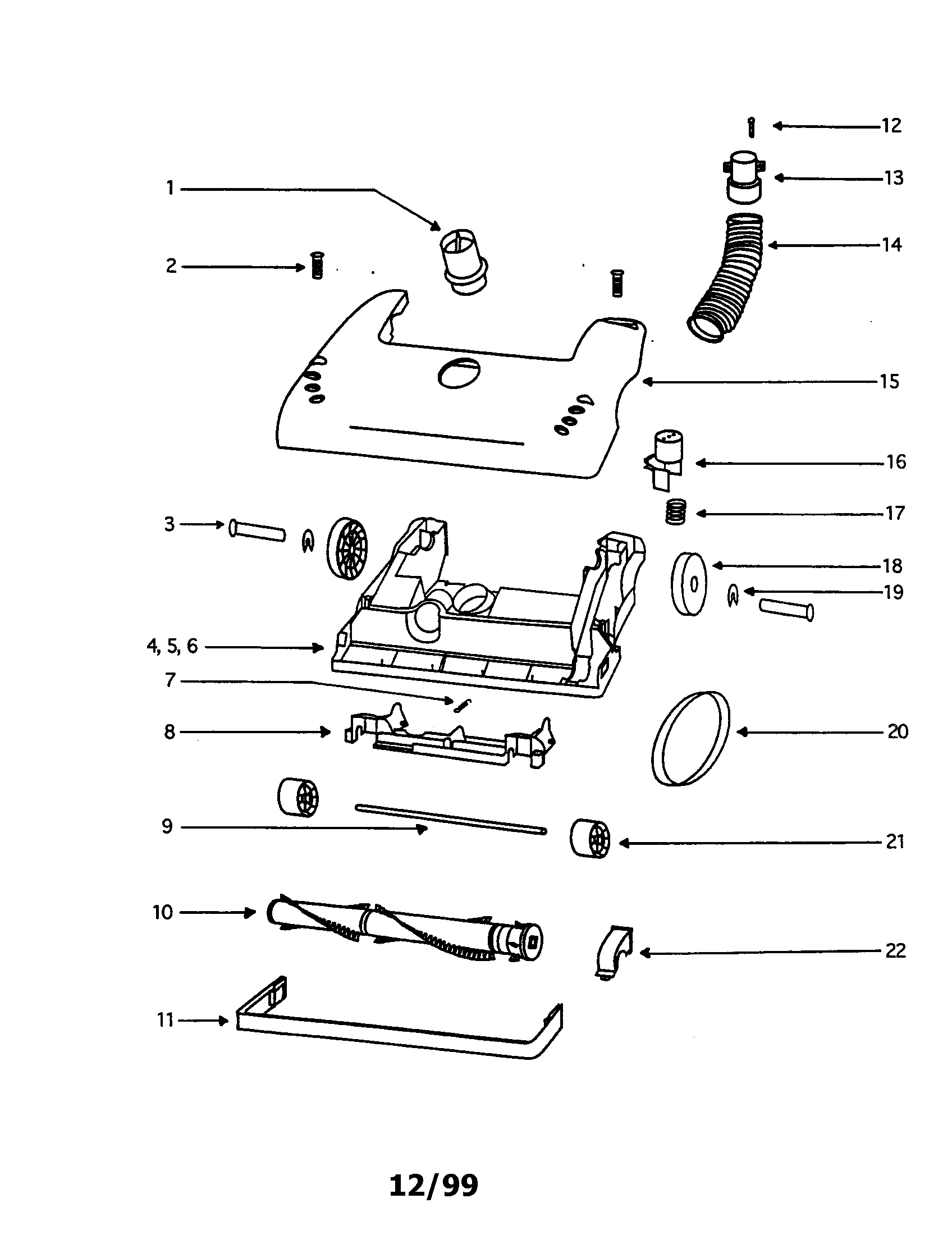 Eureka 4462DT-2 base assembly diagram