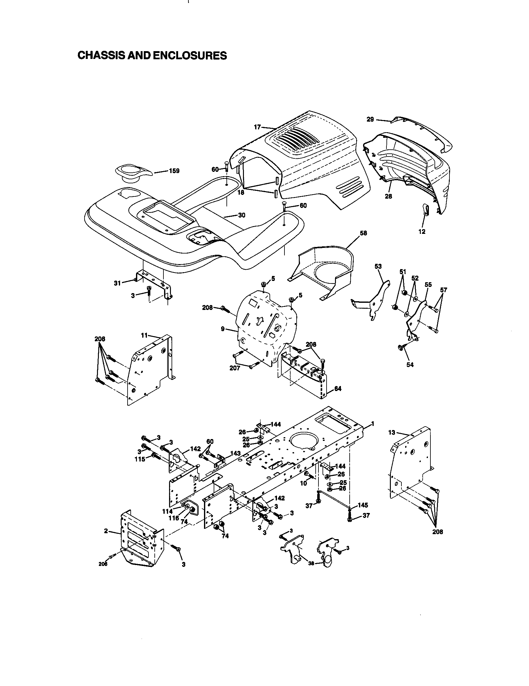 Craftsman 917270950 chassis and enclosures diagram