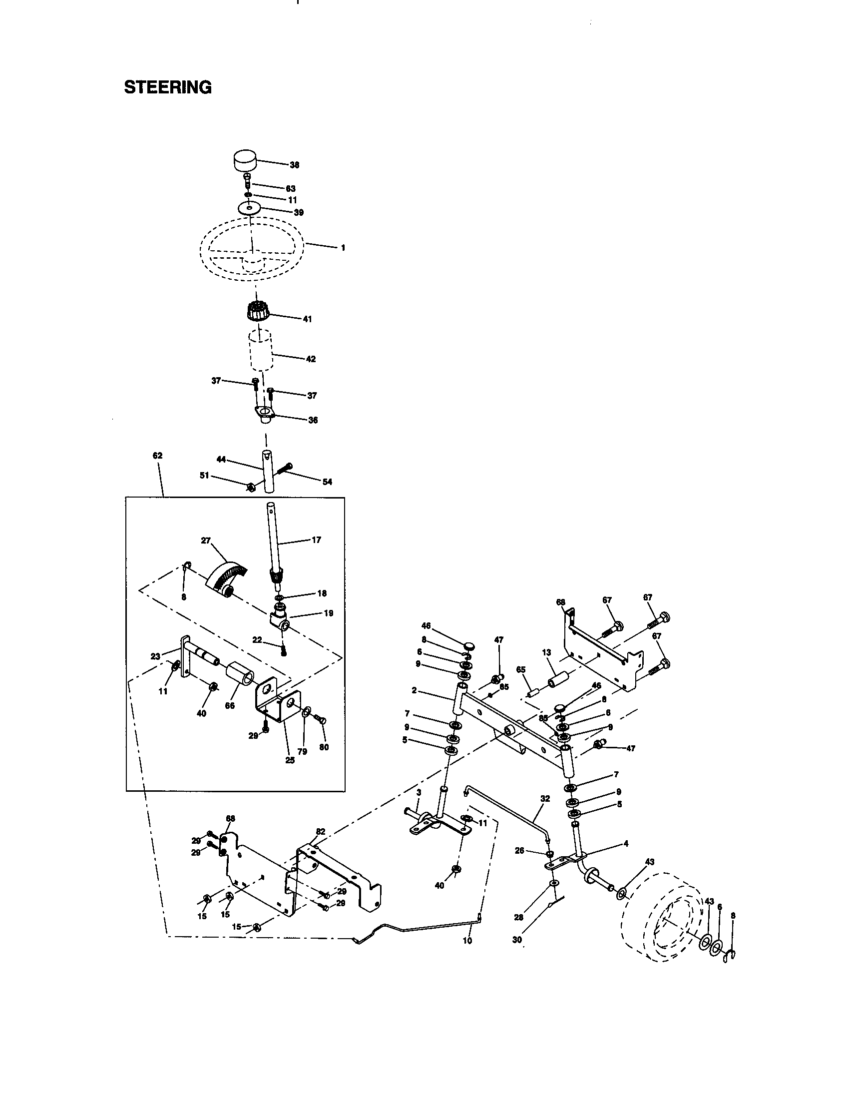 Craftsman 917270950 steering diagram