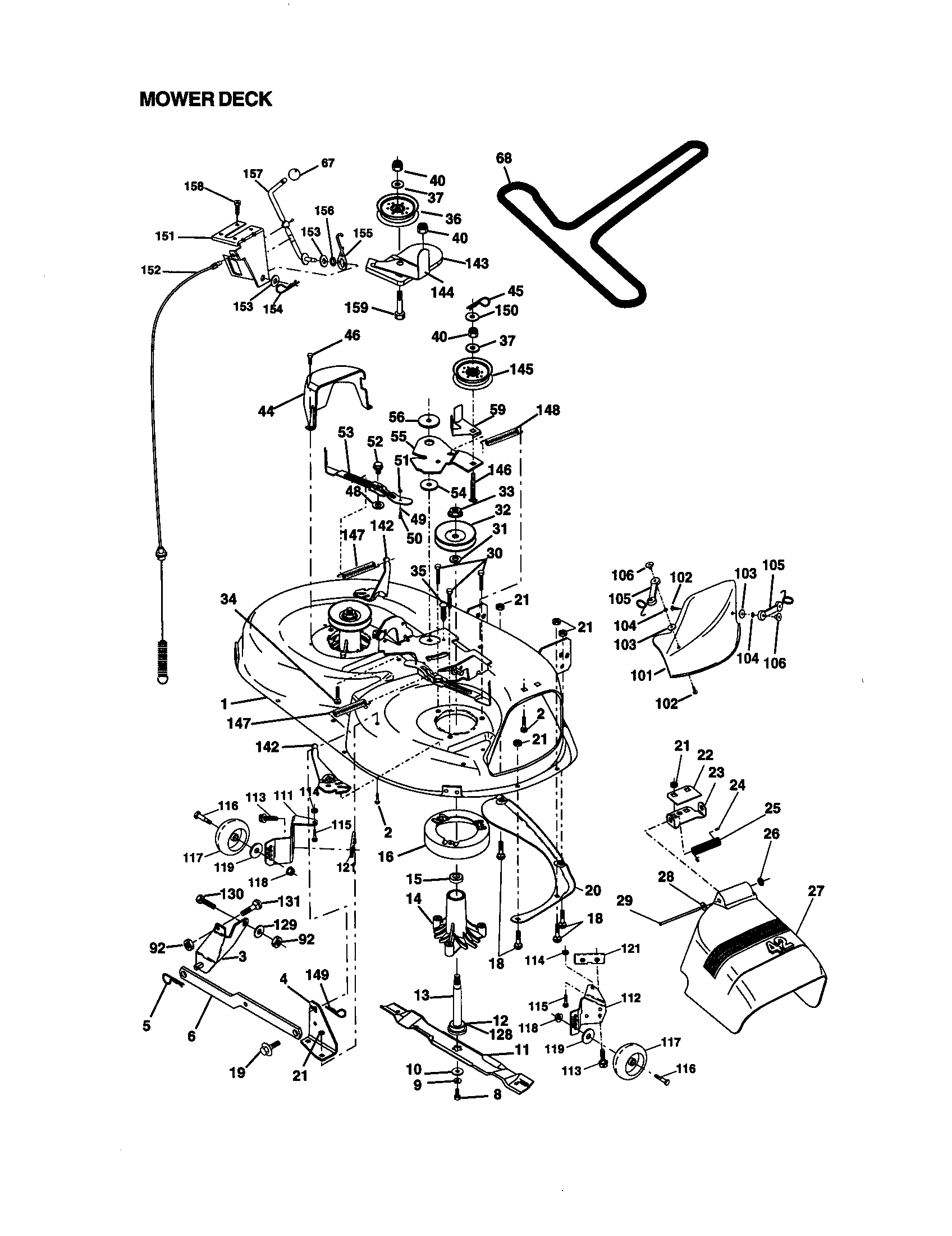 Craftsman 917270950 mower deck diagram