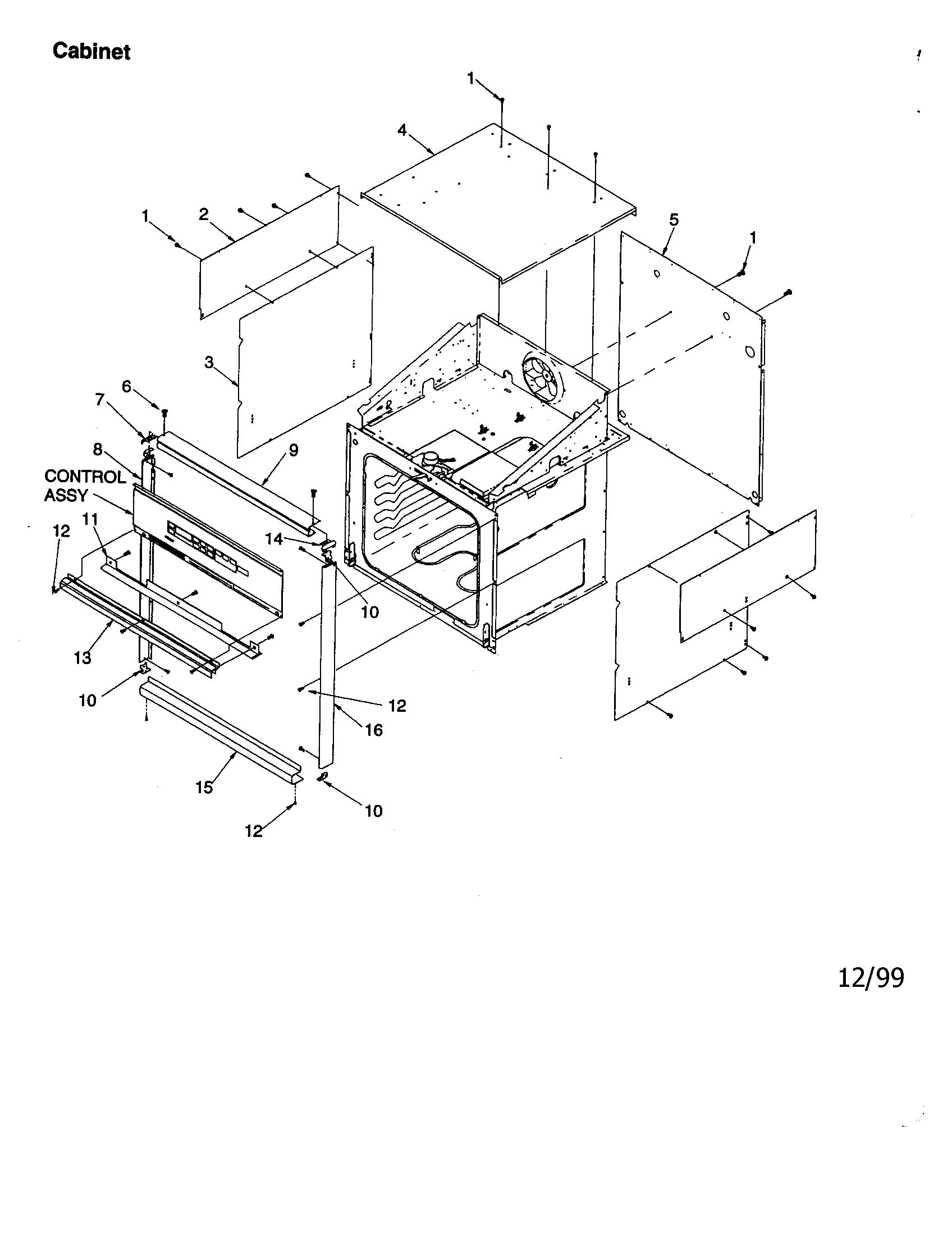 Amana AOES2730E-P1132367NE cabinet diagram