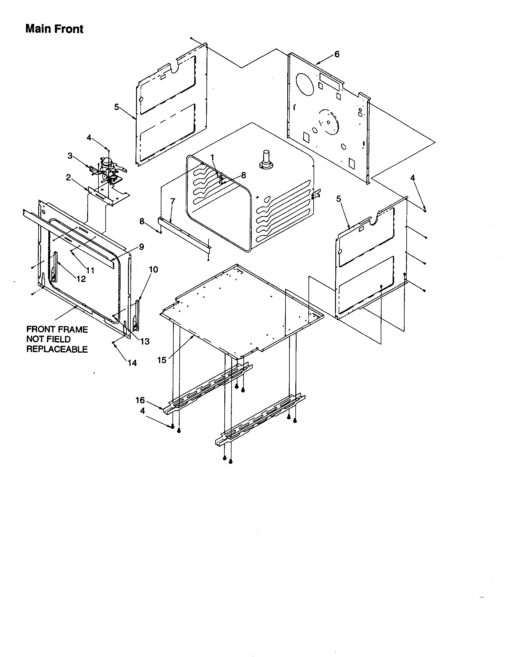 Amana AOES2730E-P1132367NE main front diagram