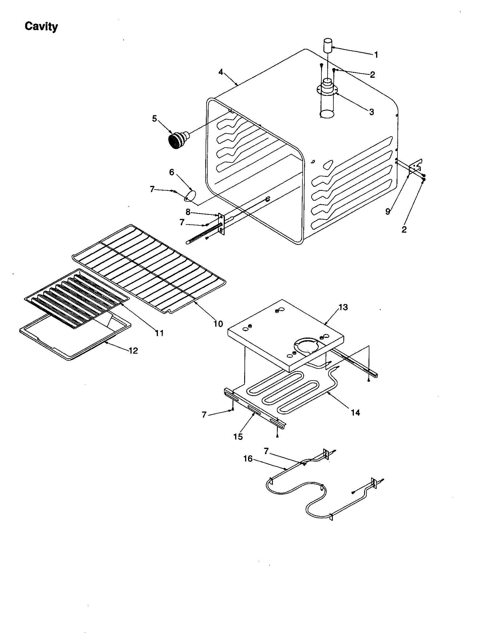 Amana AOES2730E-P1132367NE cavity diagram