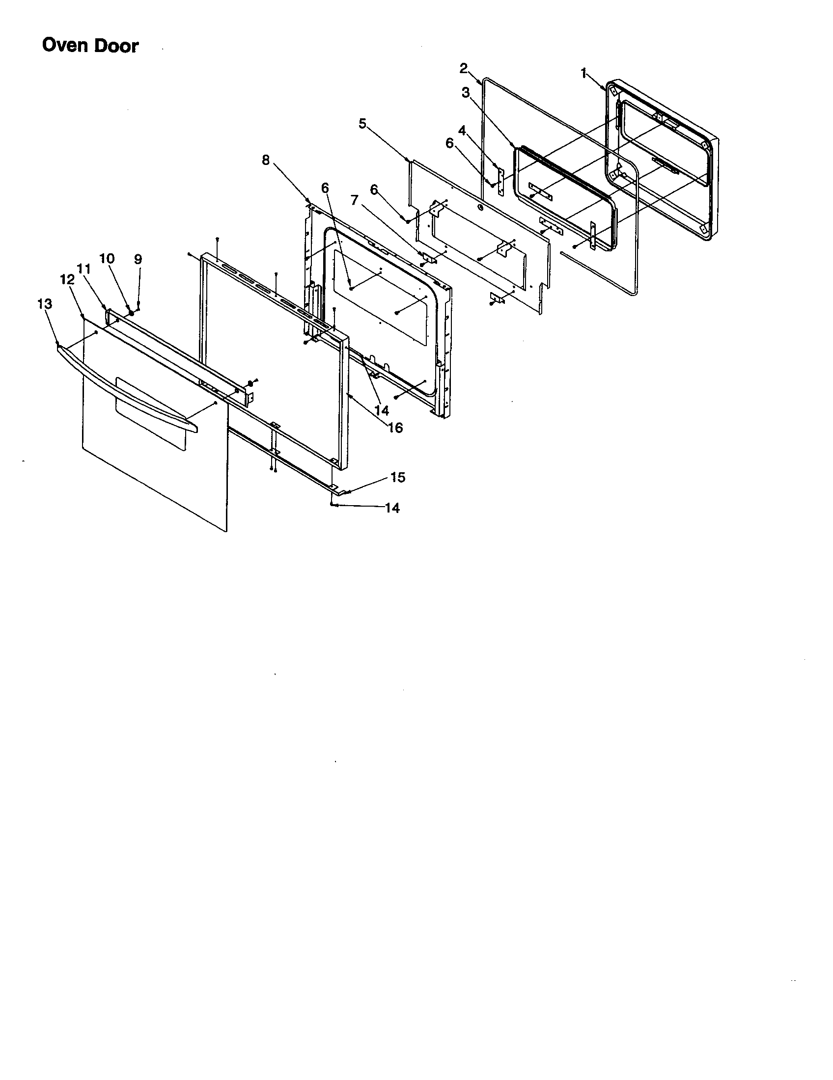 Amana AOES2730E-P1132367NE oven door diagram