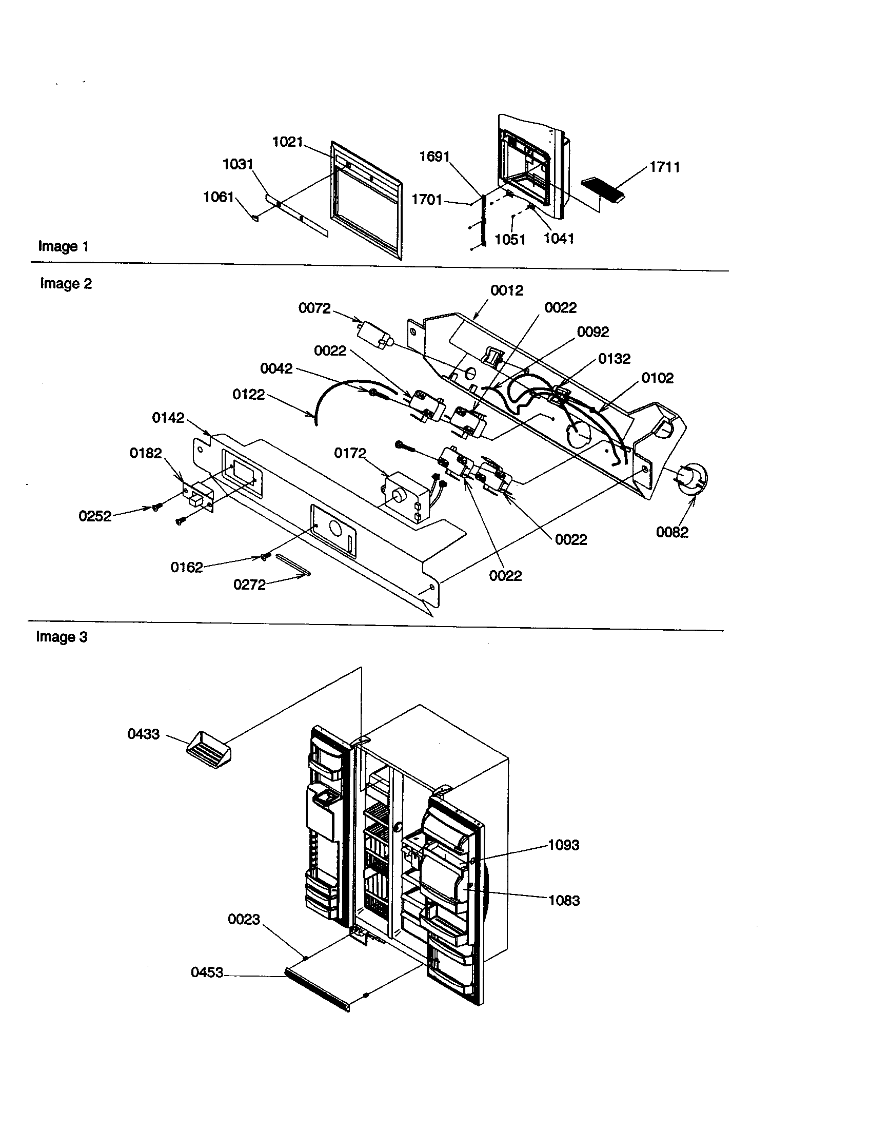 Amana SXD26VE-P1315202WE dispenser cover/elect. brkt. assy. diagram