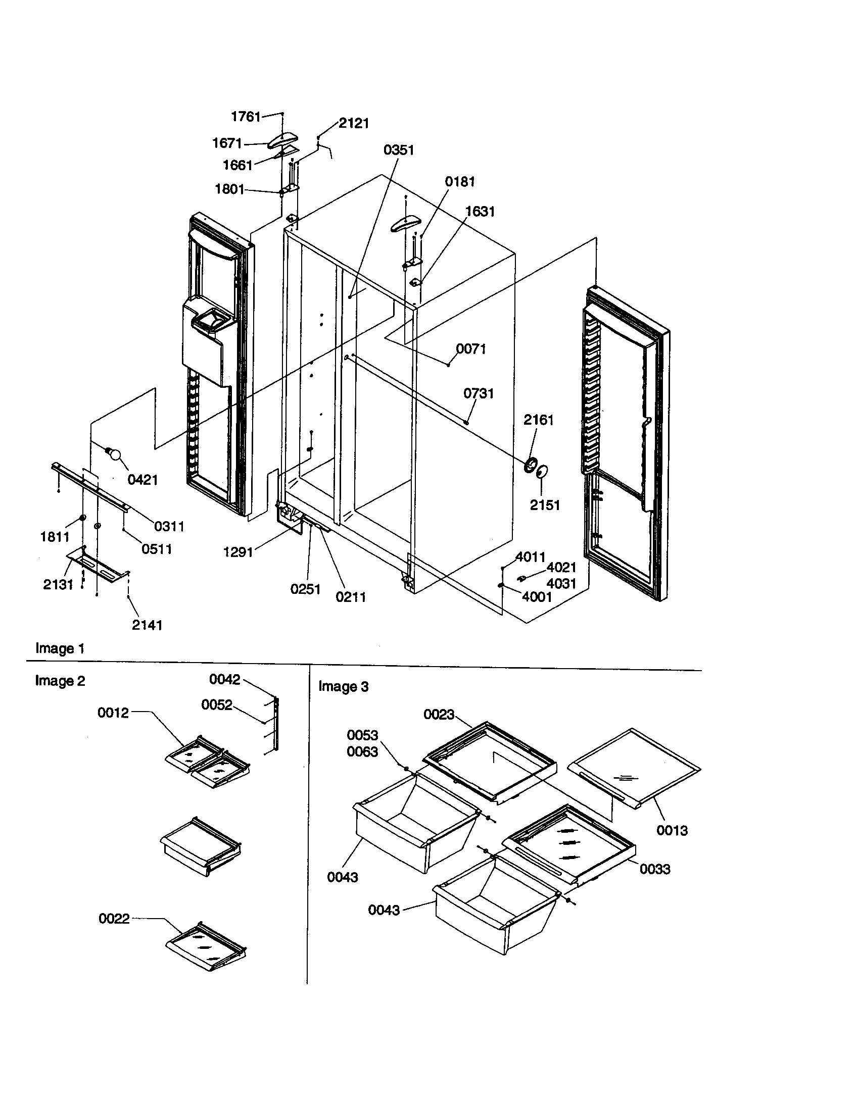 Amana SXD26VE-P1315202WE refrigerator/freezer lights/hinges diagram