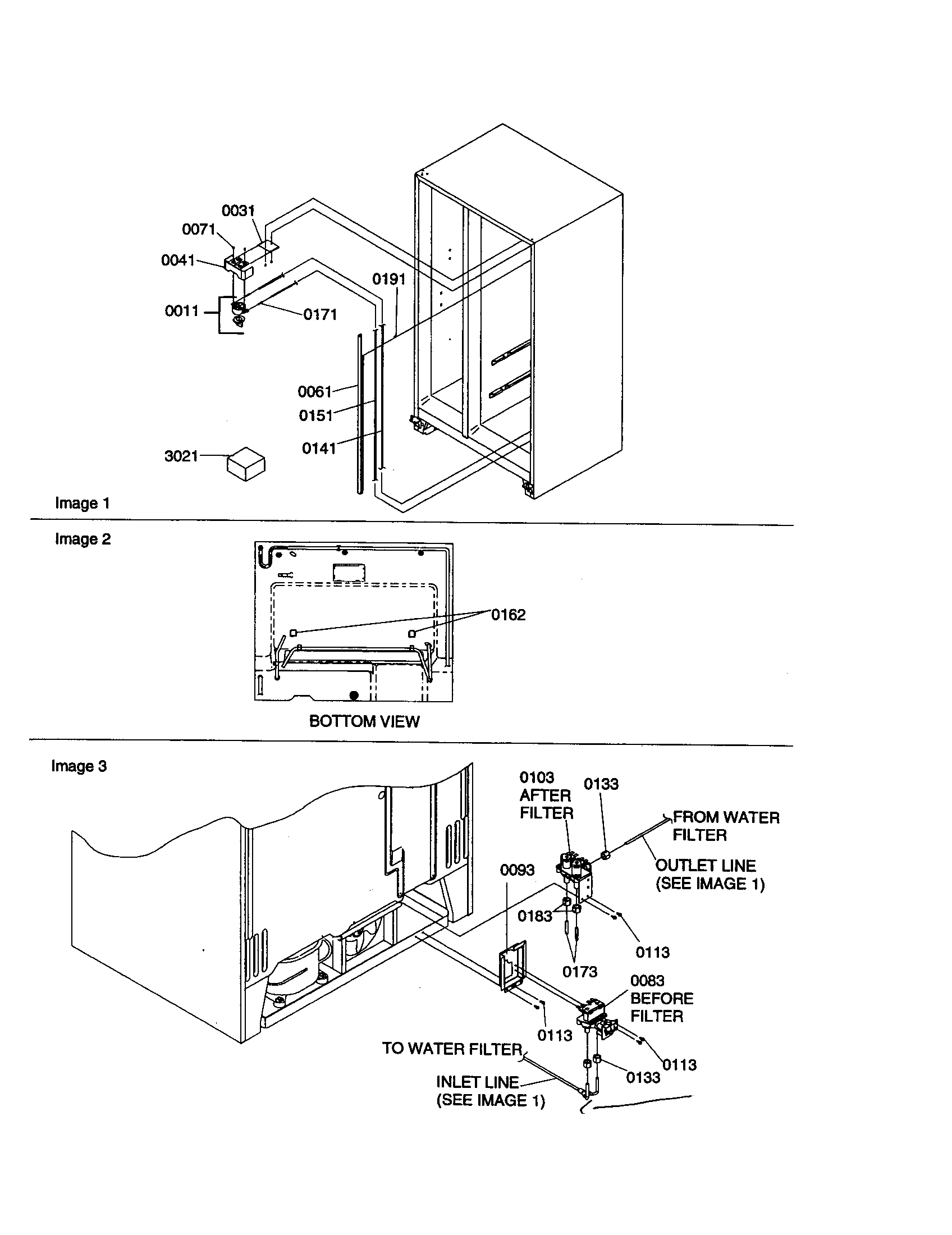 Amana SXD26VE-P1315202WE water filter assy./water valves diagram