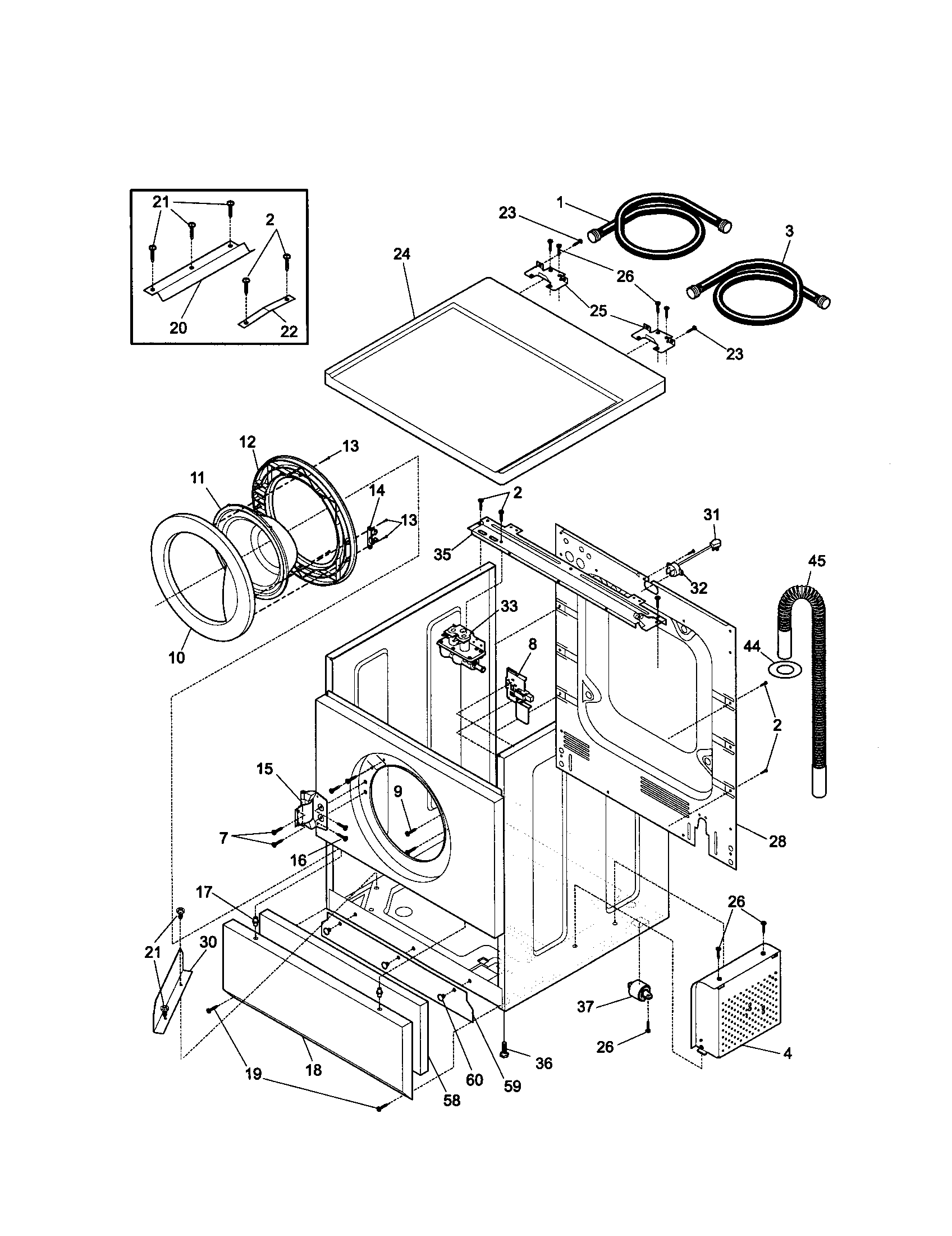 Kenmore 41740042990 cabinet diagram
