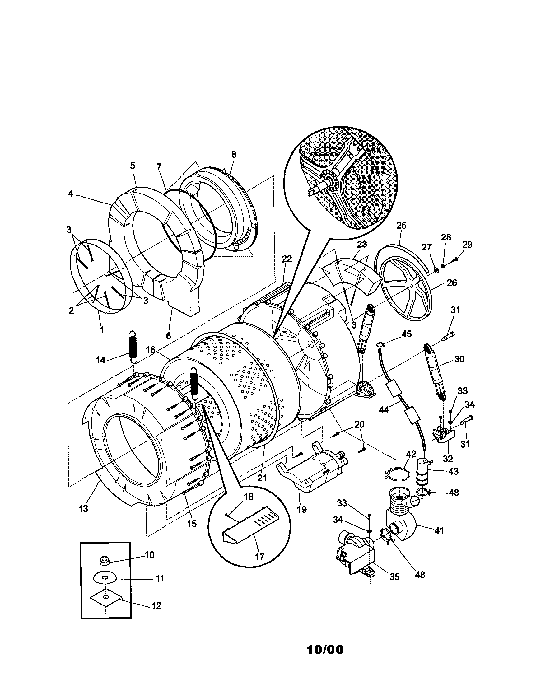Kenmore 41740042990 tub diagram