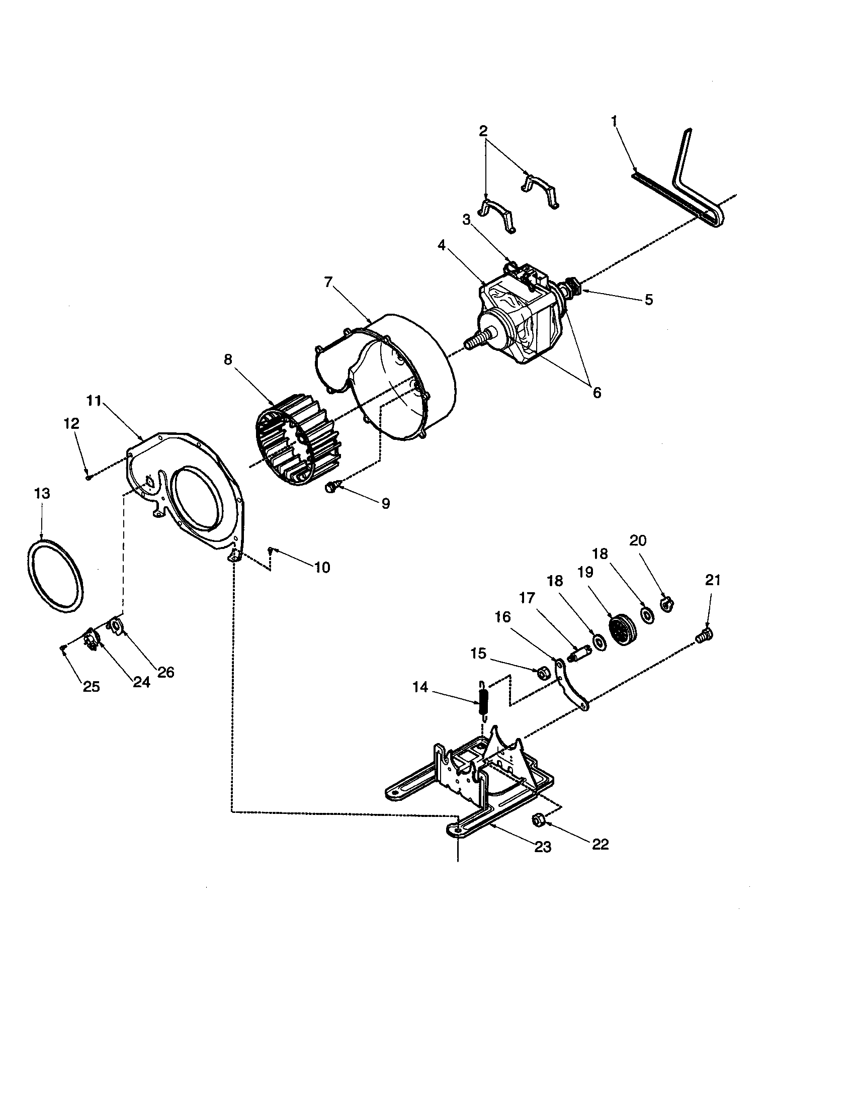 Amana LGD32AW-PLGD32AW motor and fan assemblies diagram