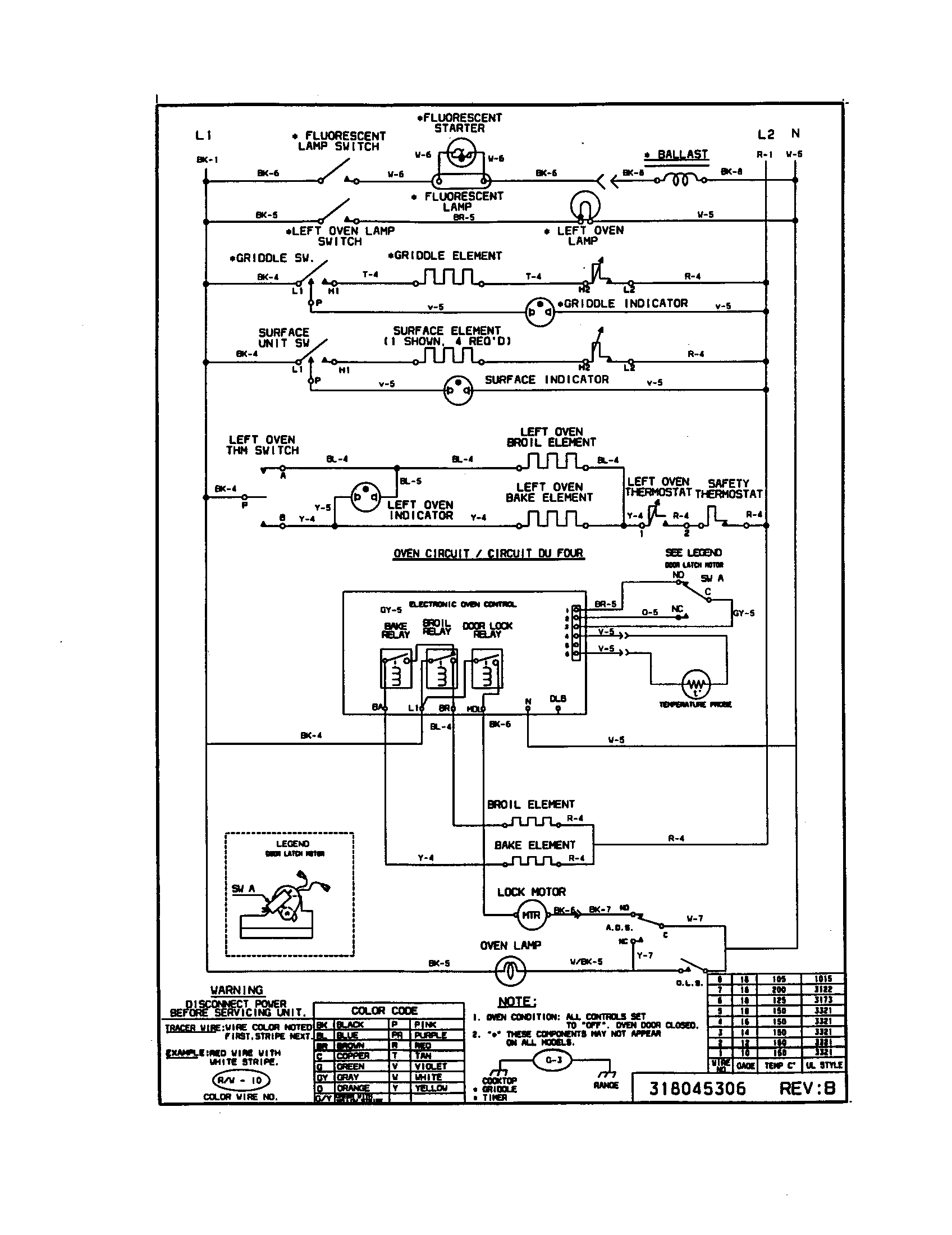 Frigidaire FEF455WFBC wiring diagram diagram