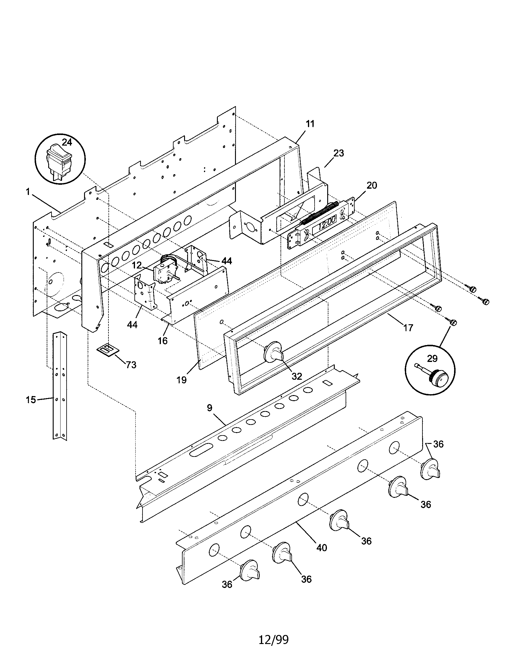 Tappan TGF605WFD4 backguard diagram