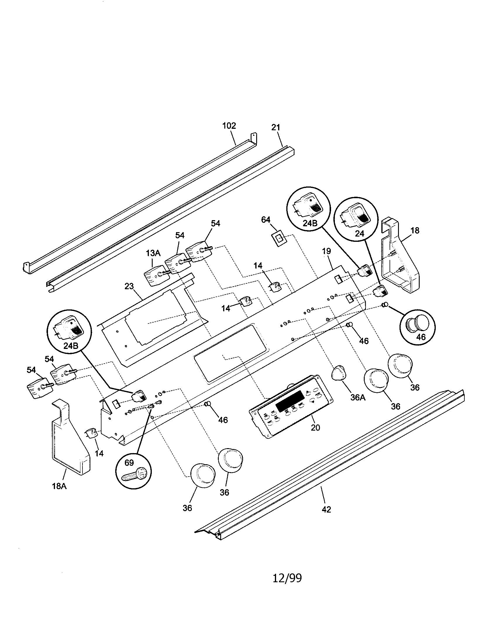 Frigidaire FED387CFSC backguard diagram