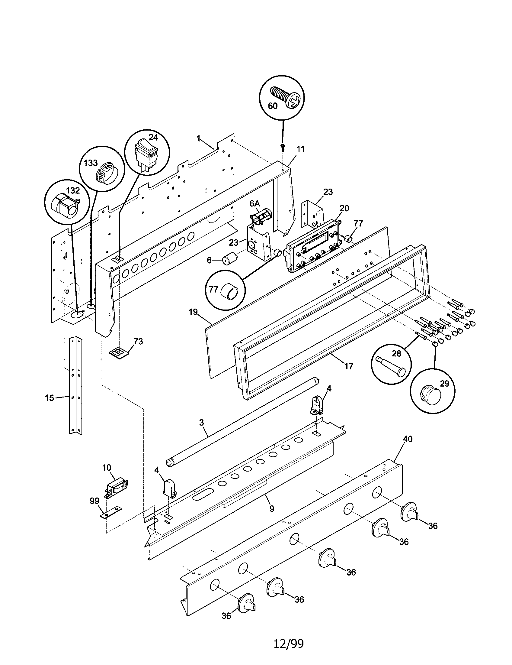 Tappan TGF657BFB3 backguard diagram