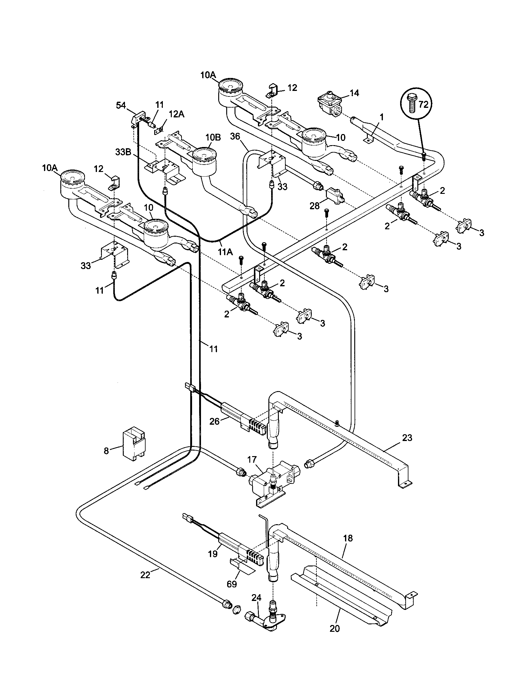 Tappan TGF657BFB3 burner diagram