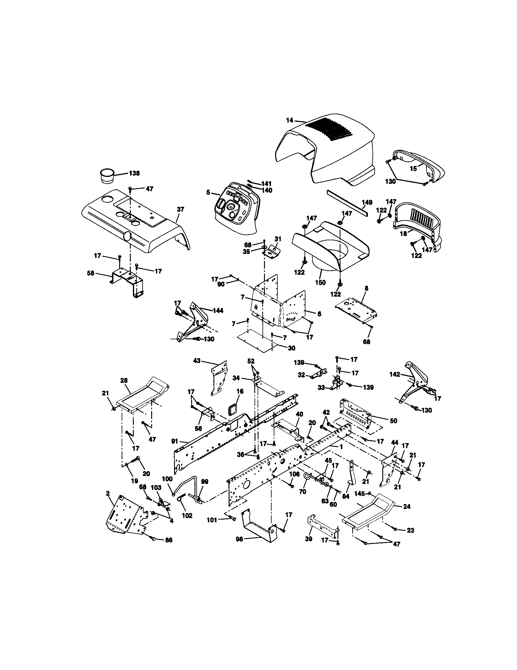 Craftsman 917273080 chassis and enclosures diagram