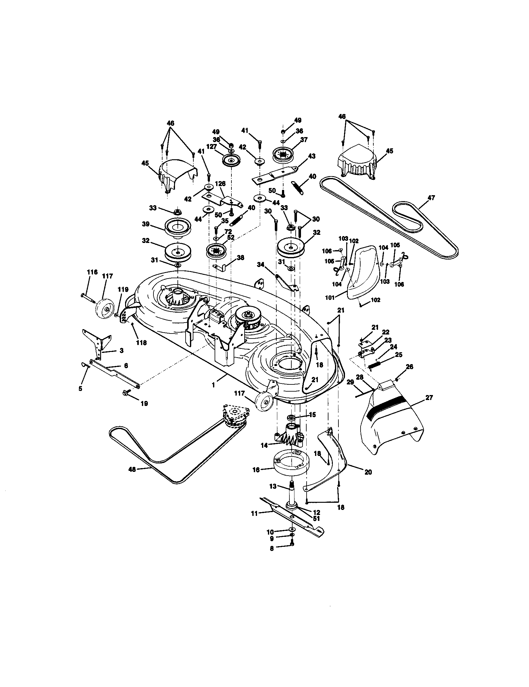 Craftsman 917273080 mower deck diagram