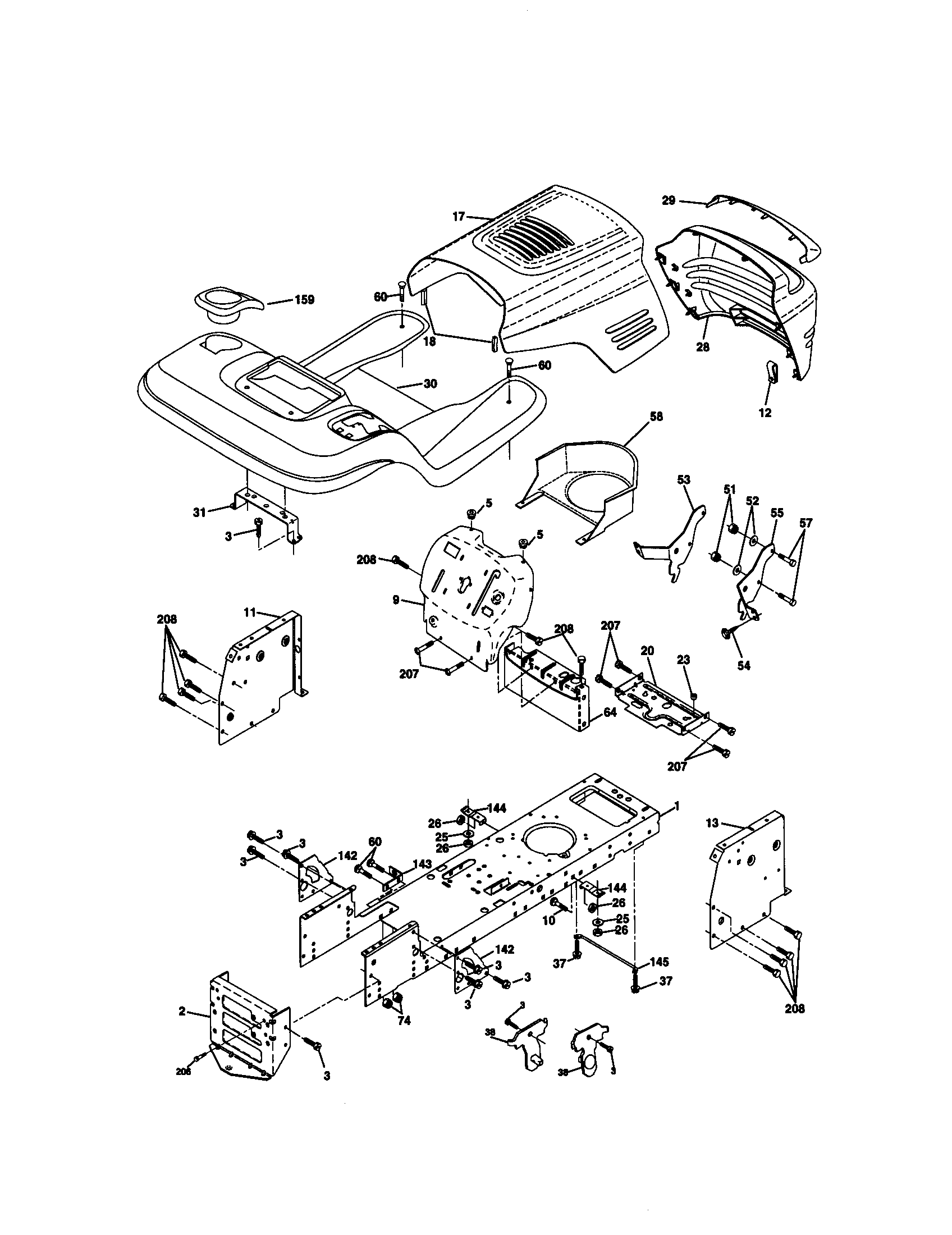 Craftsman 917270961 chassis and enclosures diagram