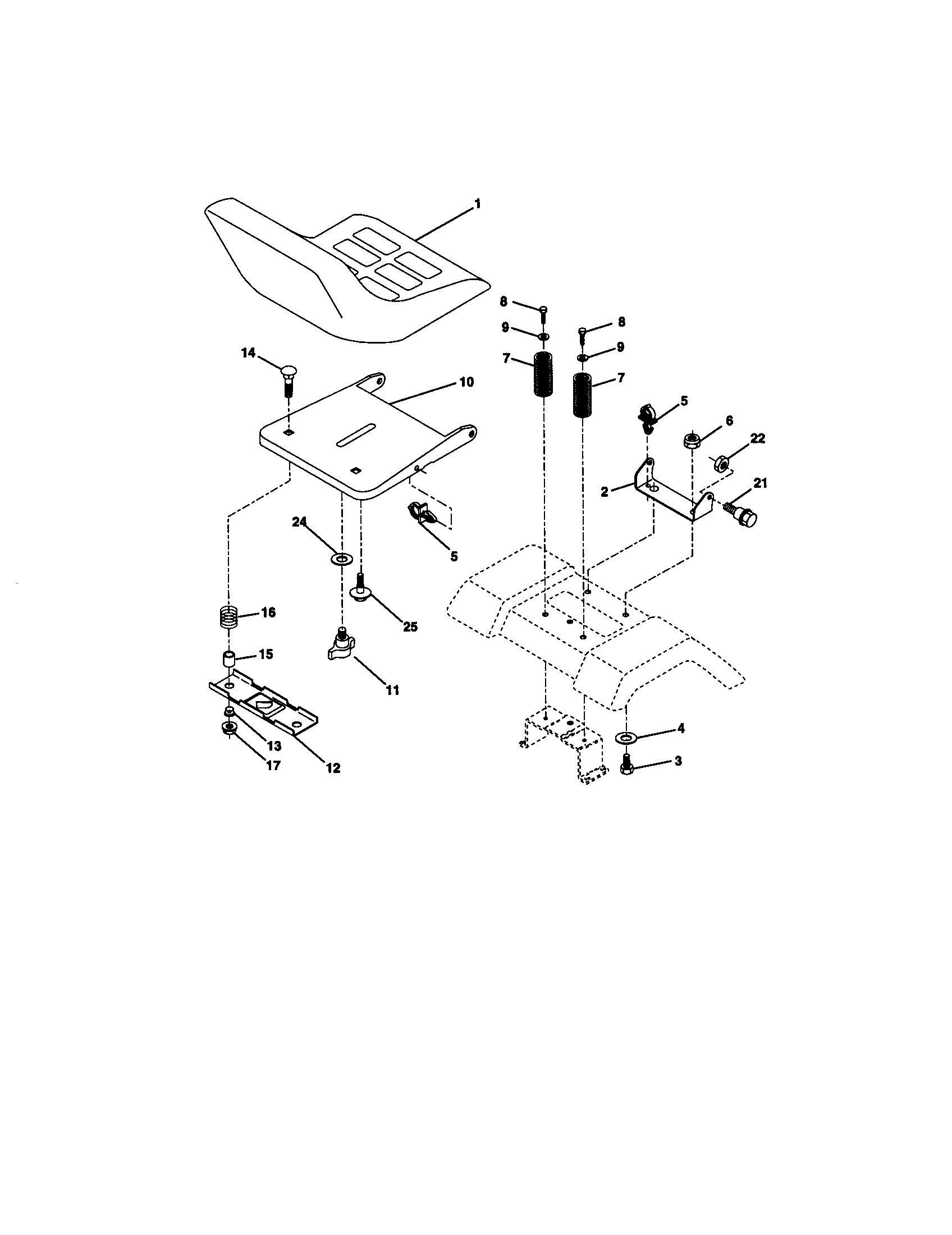 Craftsman 917270961 seat assembly diagram