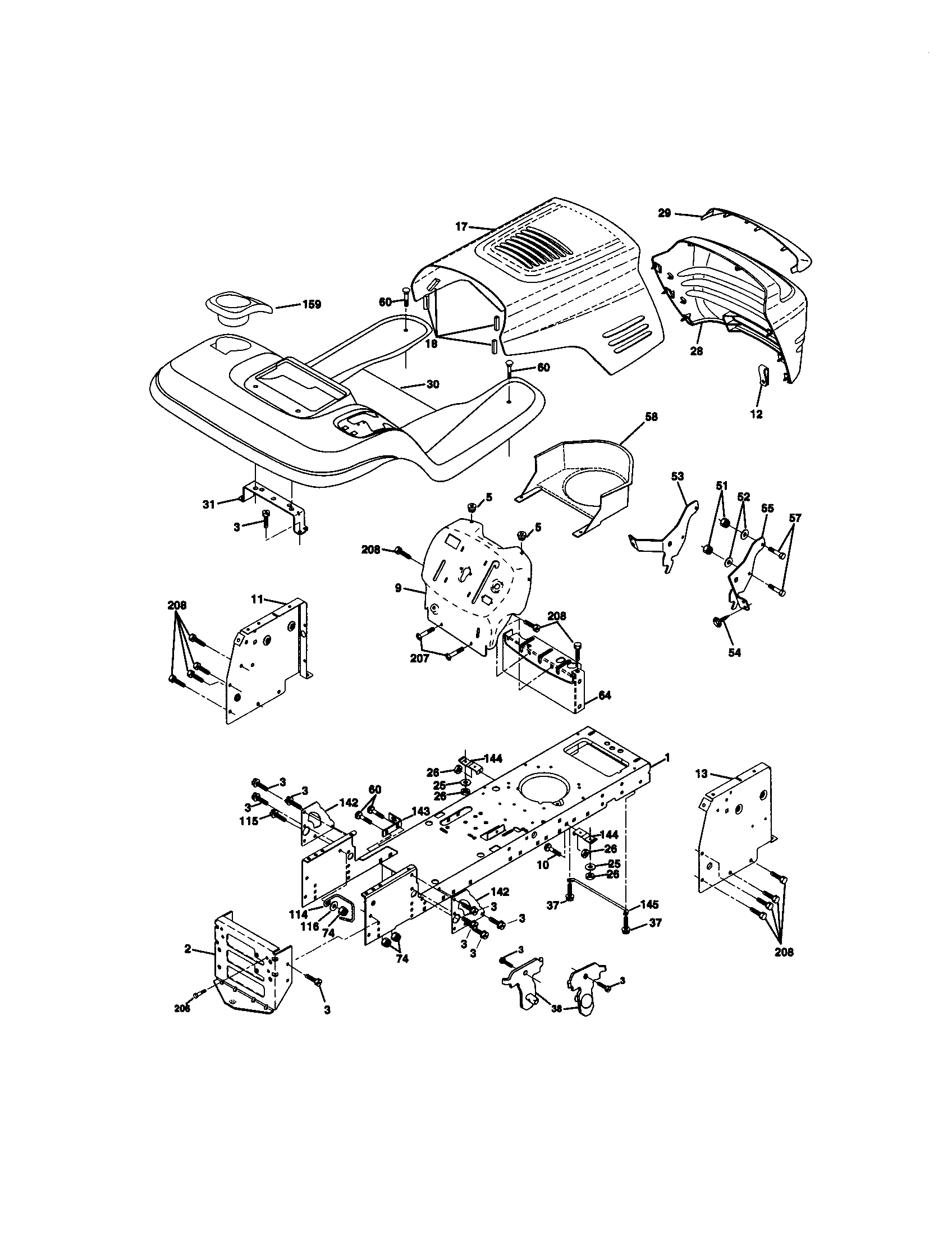 Craftsman 917270912 chassis and enclosures diagram
