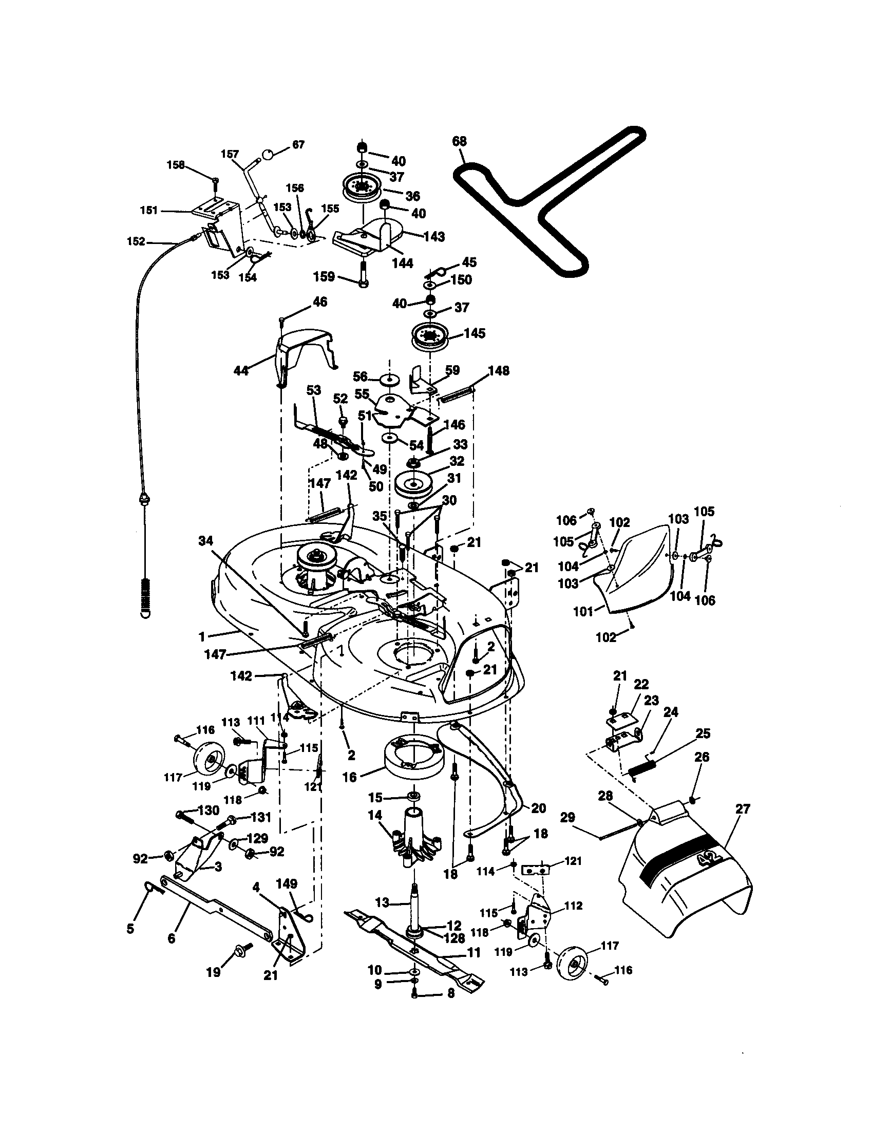 Craftsman 917270912 mower deck diagram