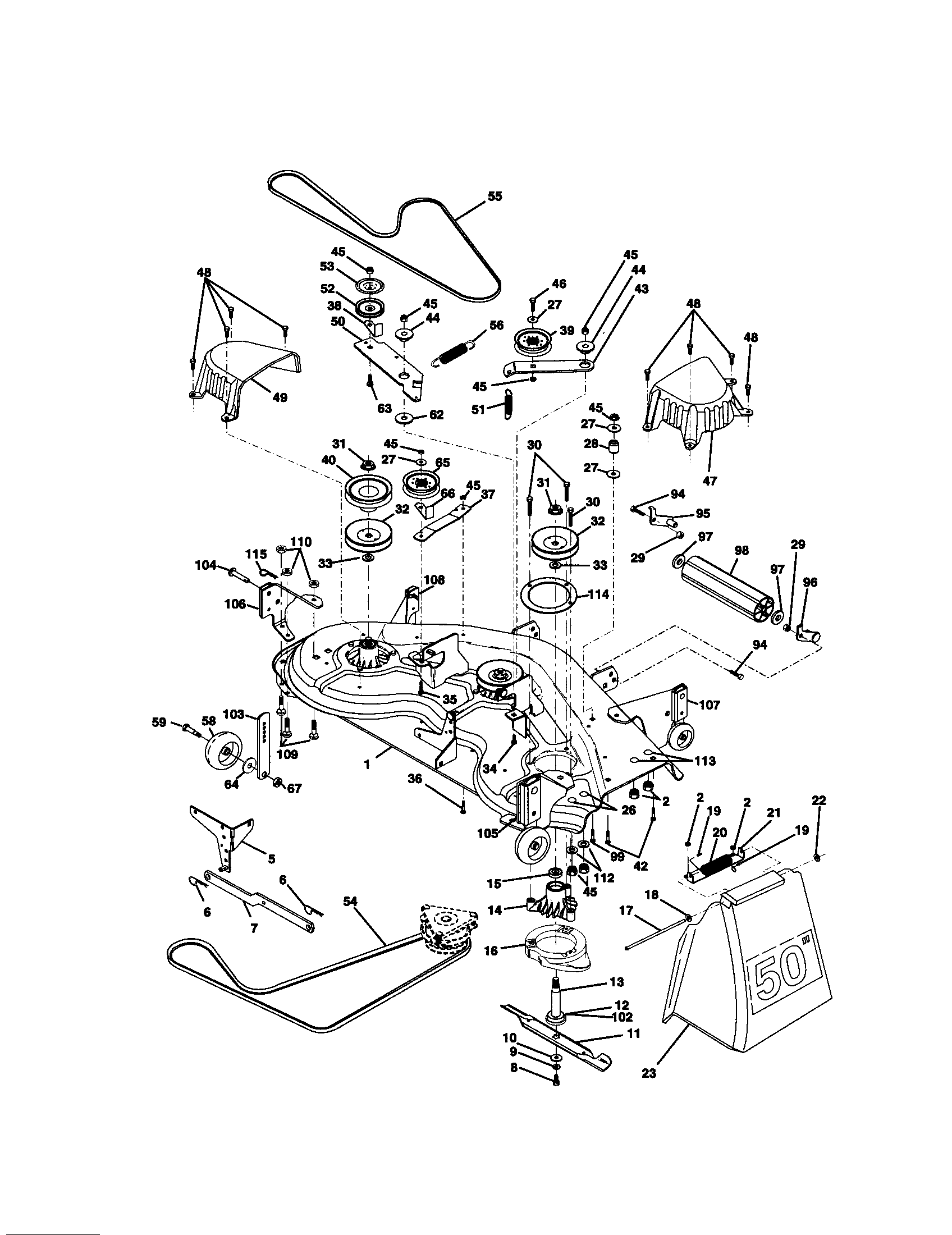 Craftsman 917273322 mower deck diagram
